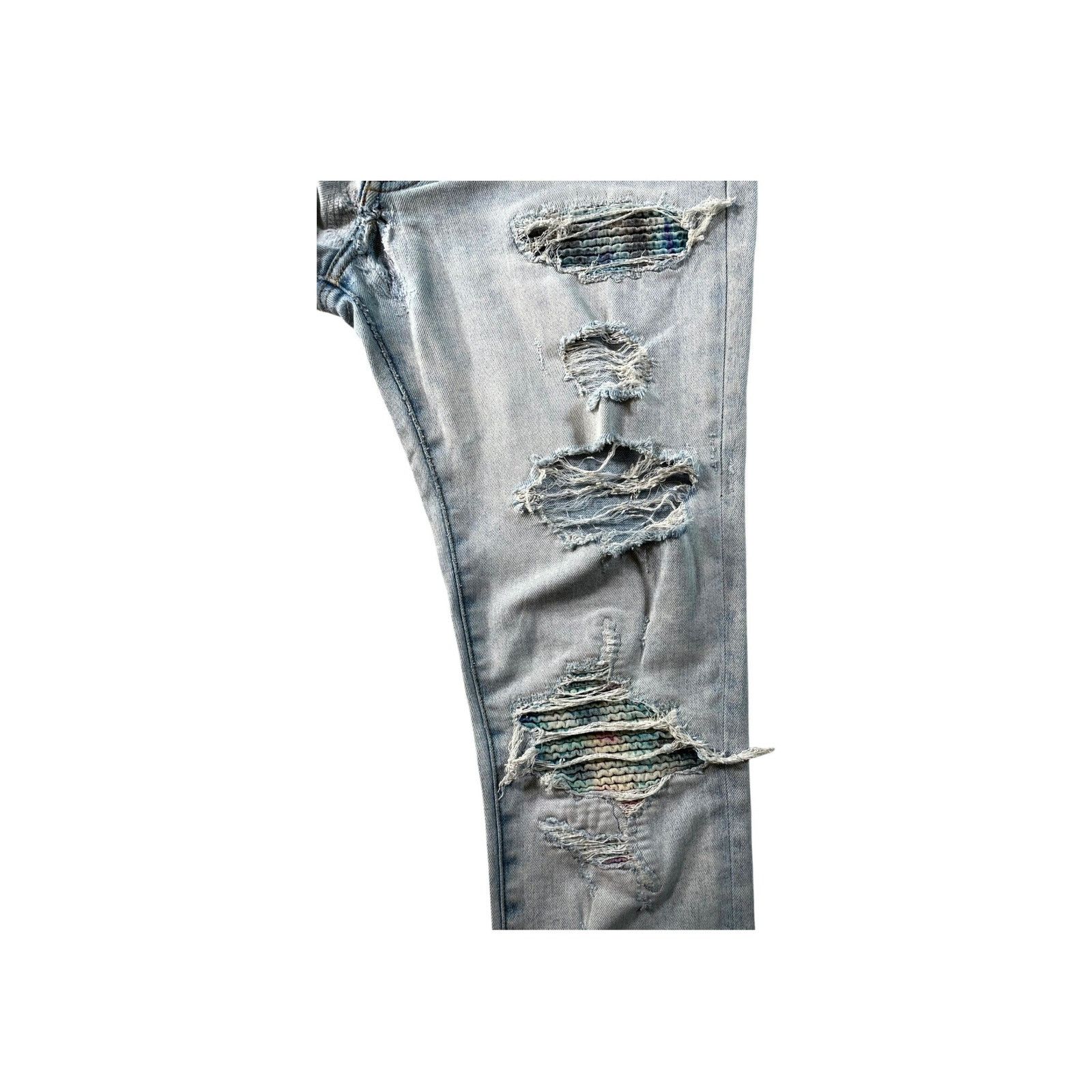Amiri Amiri Tie Dye Patch "MX1" Light Wash Jeans Size US 32 / EU 48 - 4 Thumbnail