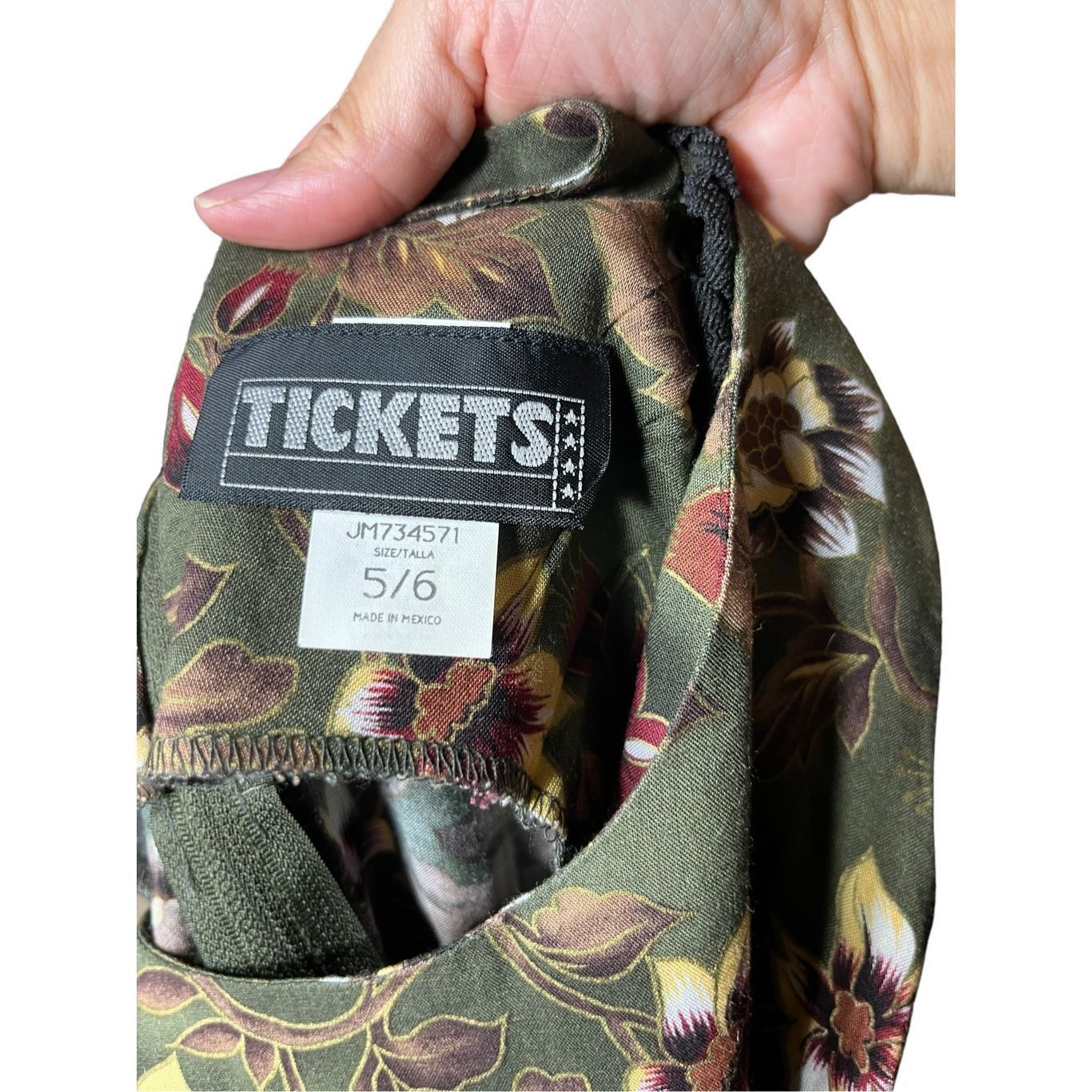 Other Vintage Tickets 90s Green Floral Print Wrap Dress Size 5/6 Size M / US 6-8 / IT 42-44 - 8 Thumbnail
