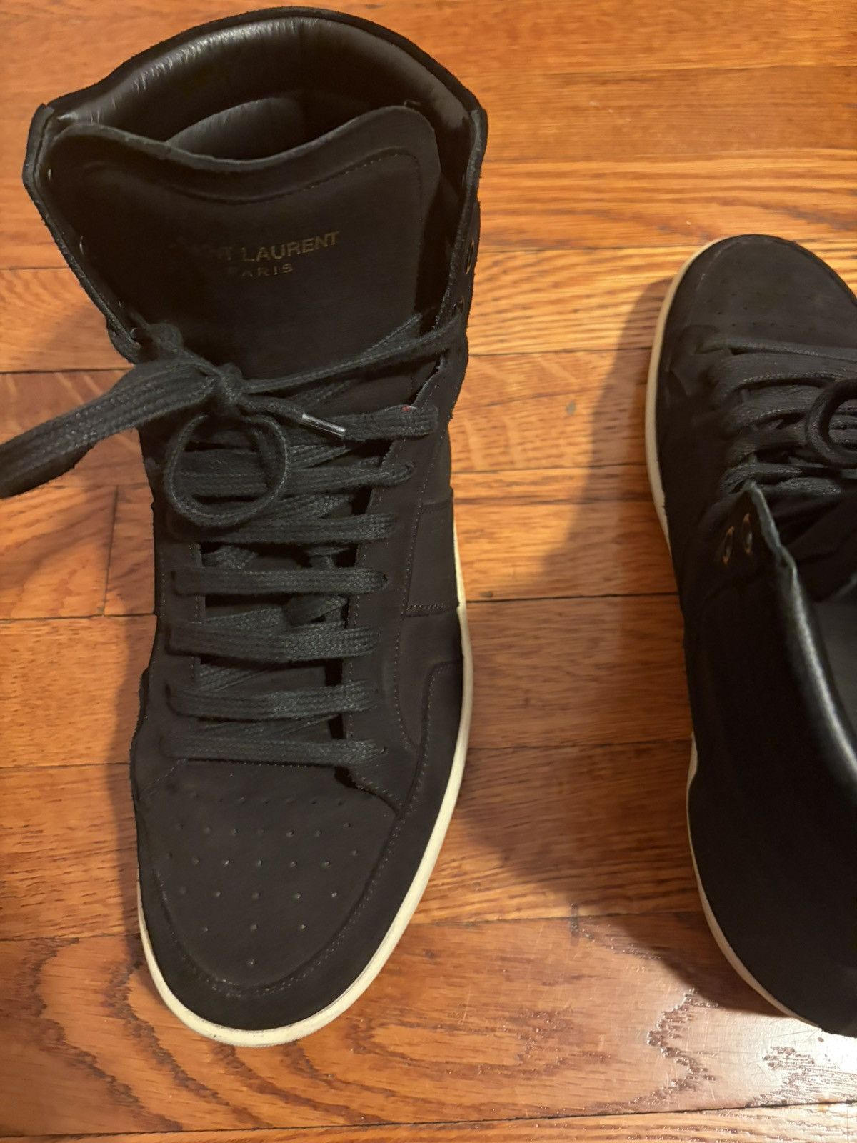 Yves Saint Laurent yves saint laurent black hightops Size US 12 / EU 45 - 3 Thumbnail