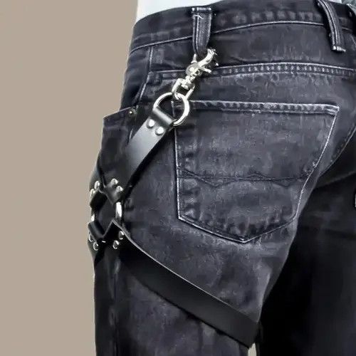 Japanese Brand × Vintage Punk Suspender Men Harness Garter Bondage Leg Belt Size ONE SIZE - 2 Thumbnail