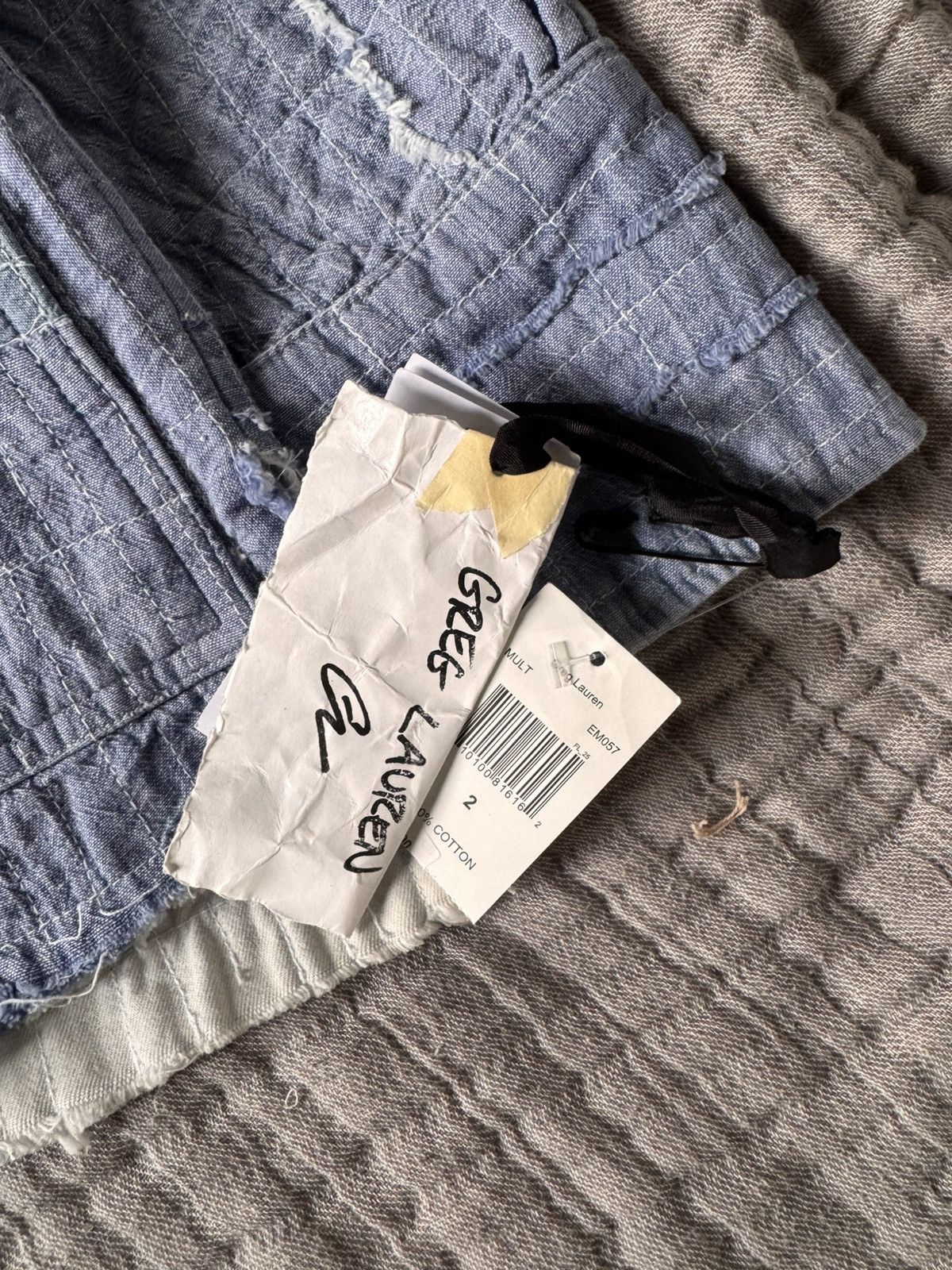 Greg Lauren NET/NW Greg Lauren Chambray Scraps Shawl Collar Boxy Fit Size US S / EU 44-46 / 1 - 2 Thumbnail