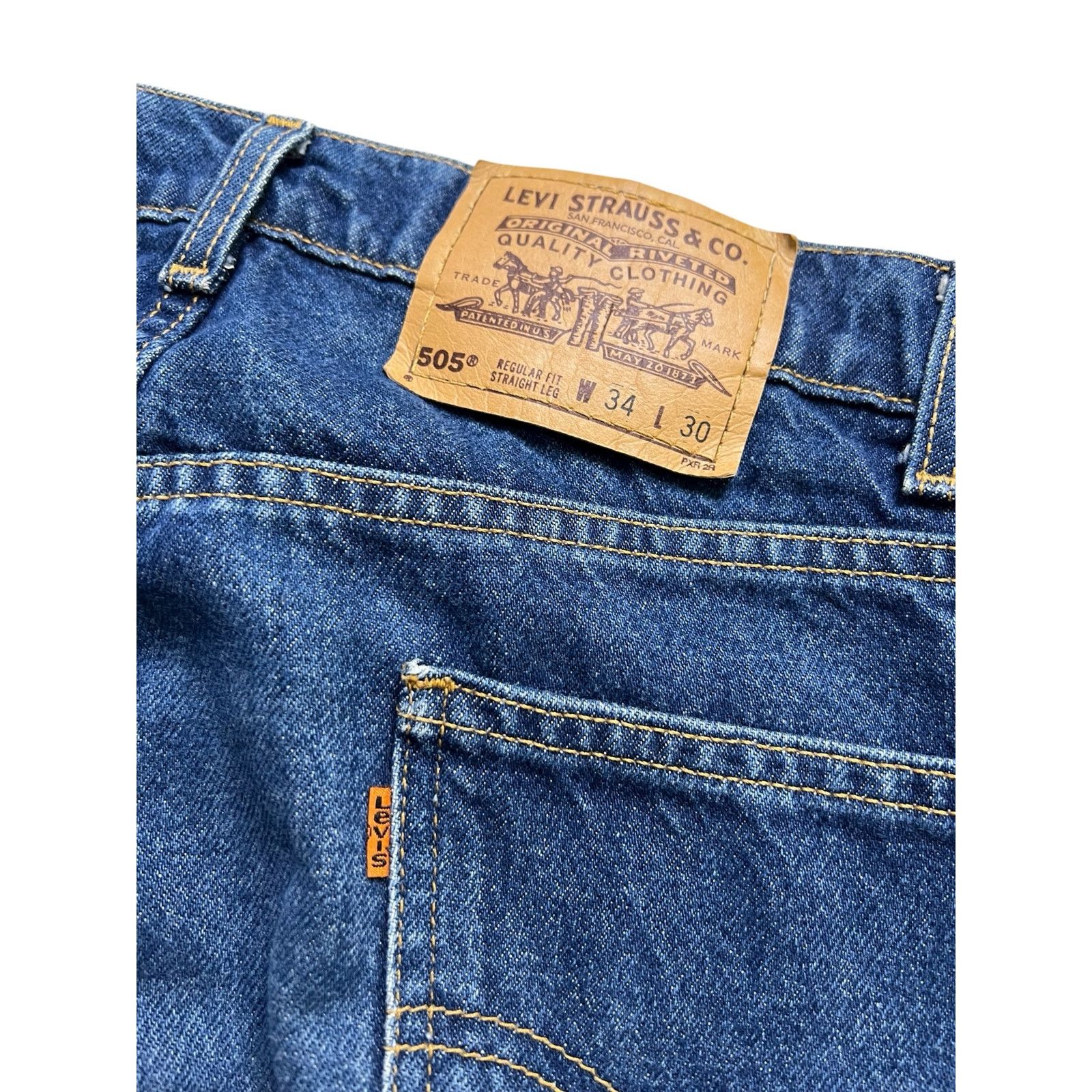 Levi's VTG Levi’s 505 Regular Fit Straight Jeans Blue Denim 34x30 Size US 34 / EU 50 - 5 Thumbnail