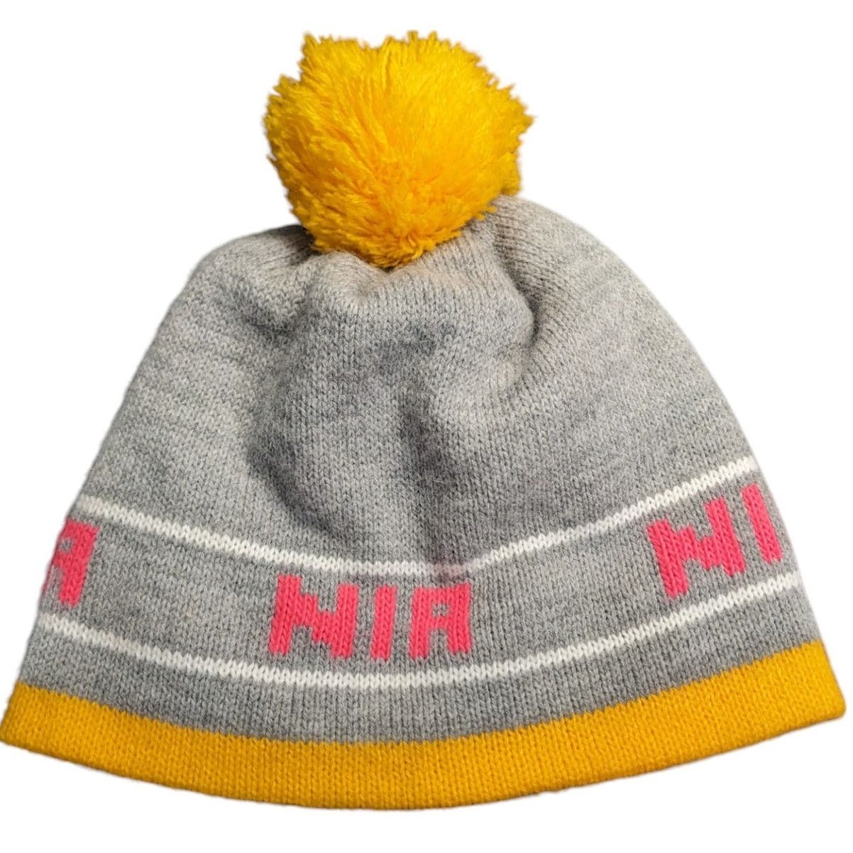 Other NIA Yellow Pom-Pom Knit Ski Winter Cozycore Beanie Hat Size ONE SIZE - 1 Thumbnail
