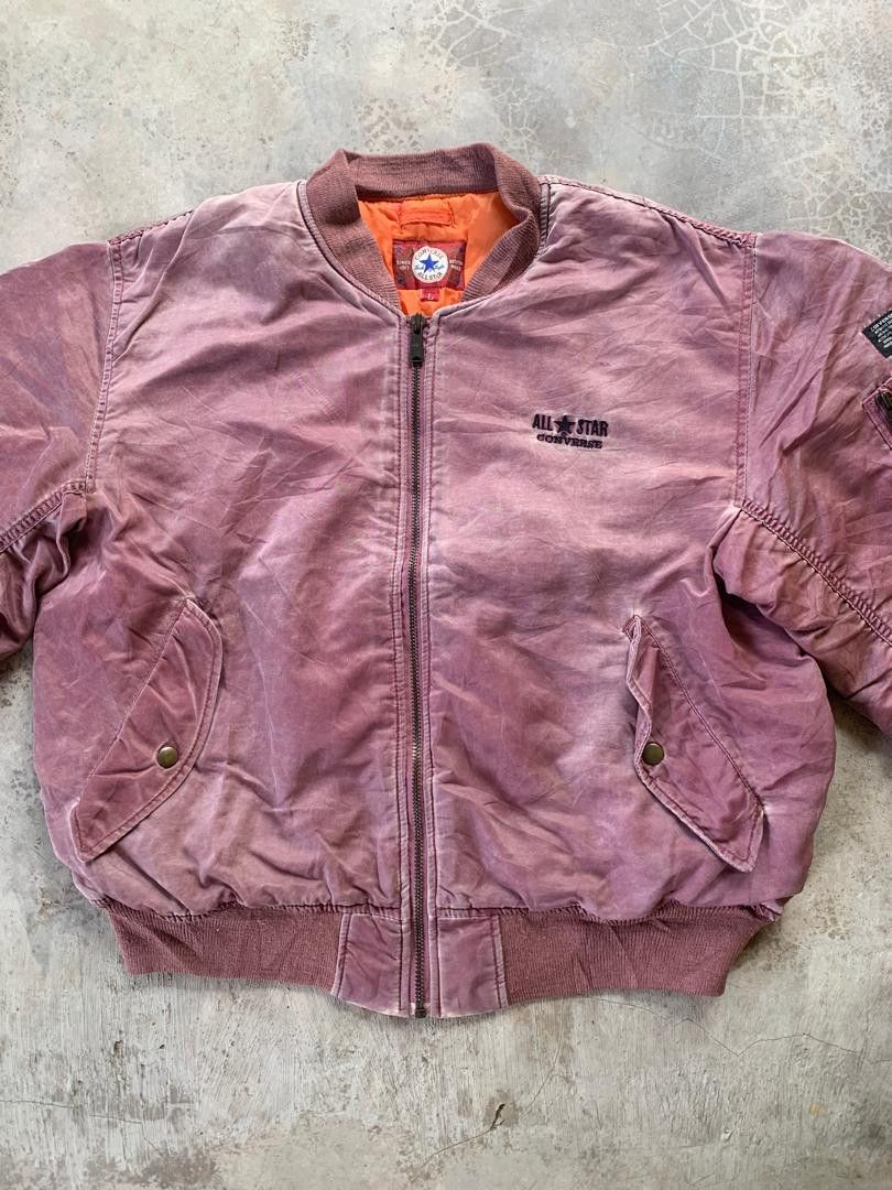 Converse × Vintage Converse Faded Red Bomber Jacket Size US L / EU 52-54 / 3 - 5 Thumbnail