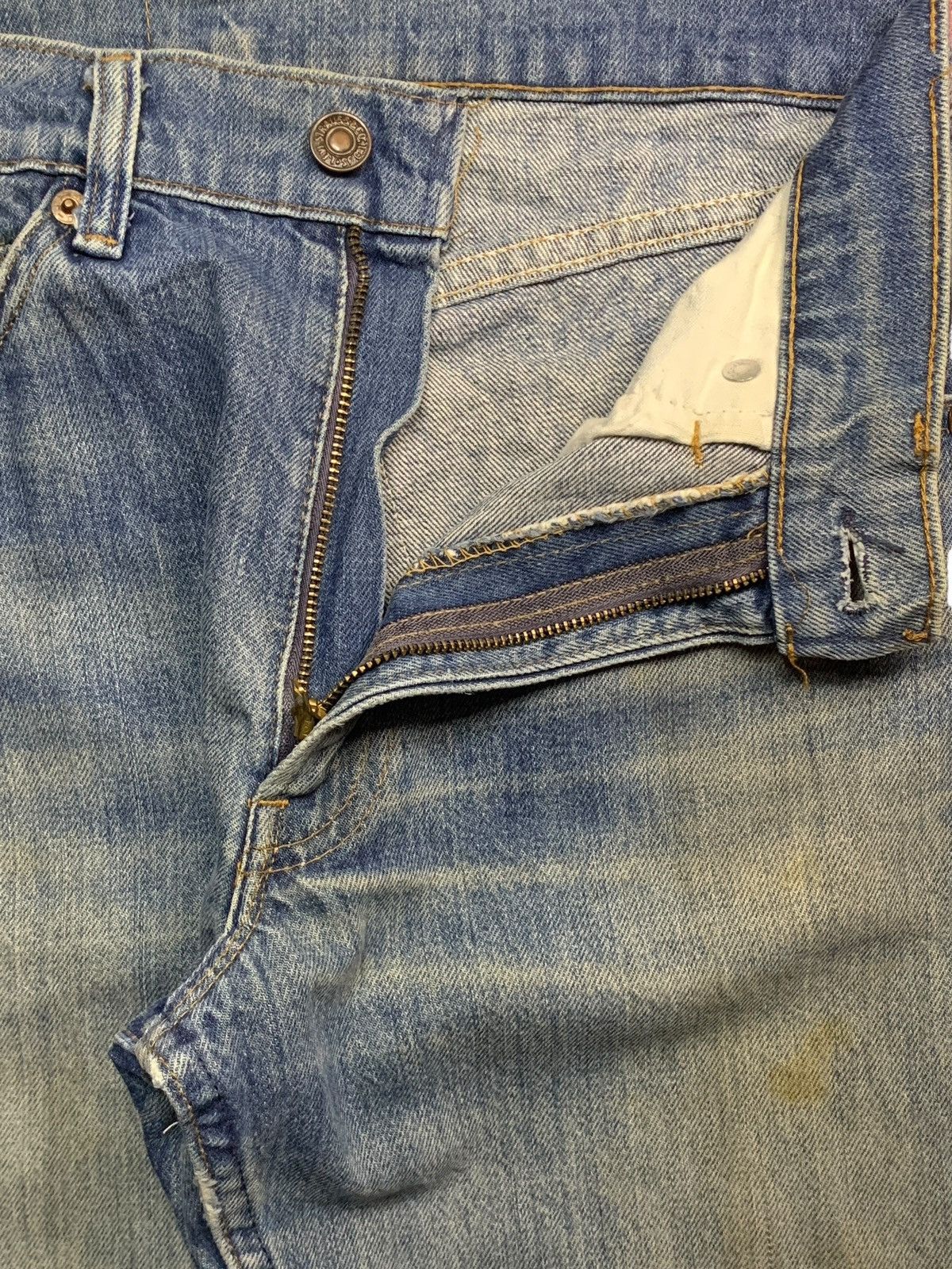 Levi's Vintage 70s Levis 505 Orange Tab Mud Wash Jeans Button #8 Size 28" / US 6 / IT 42 - 12 Thumbnail
