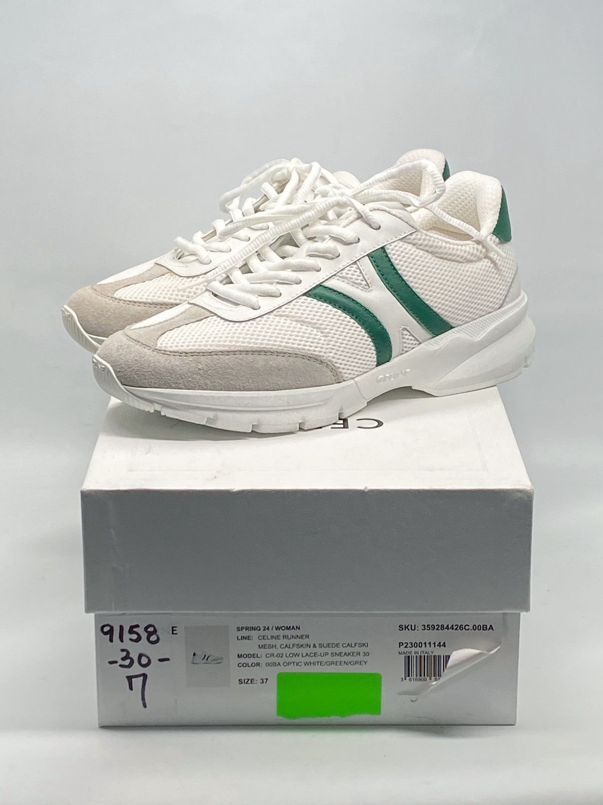 Celine Celine CR-01 Suede-Trimmed Leather and Mesh Sneakers size 37 Size US 7 / IT 37 - 13 Thumbnail