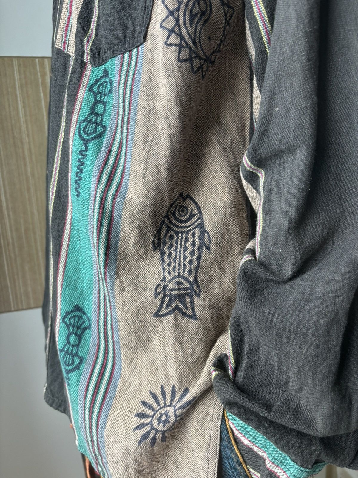 Handmade × Vintage Nepalese Button-up Shirt with Hand Blockprinted design Size US M / EU 48-50 / 2 - 8 Thumbnail