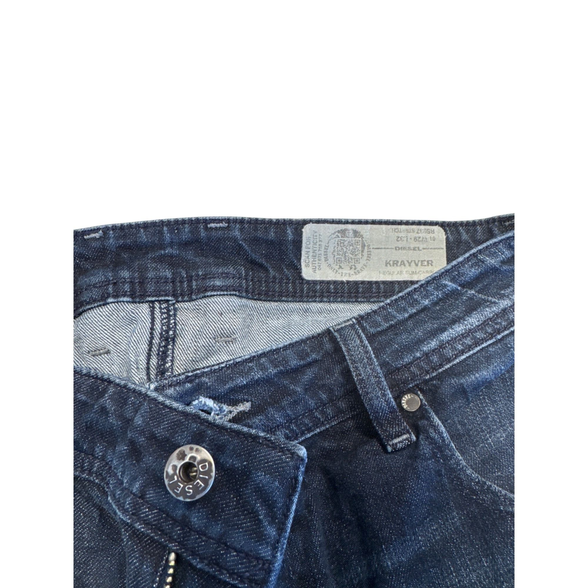 Diesel Diesel Krayver Mens Blue Denim Jeans Size 29x32 SKU 7002 Size US 29 - 3 Thumbnail