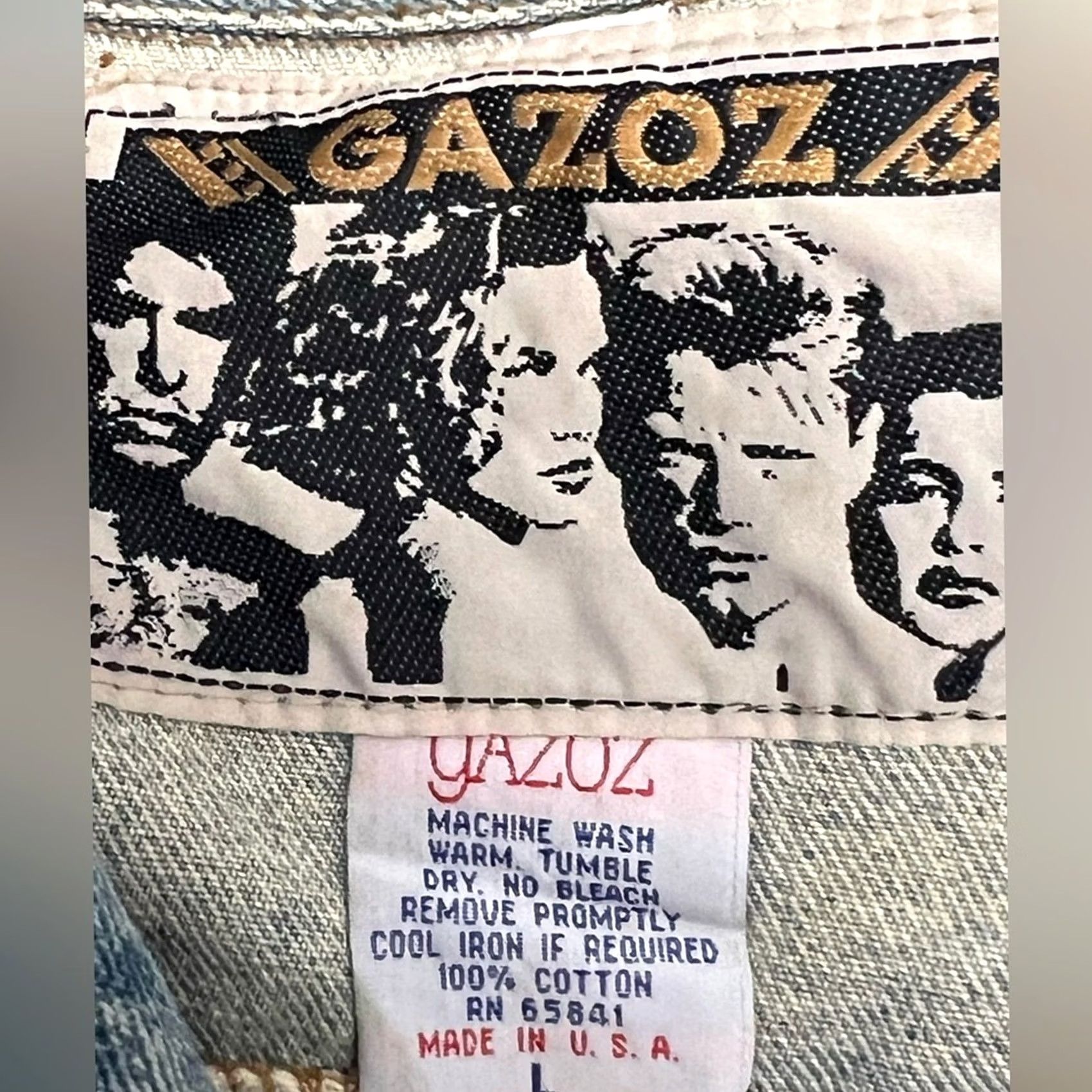 Denime VINTAGE Gazoz Beaded Bomber Jacket Blue Denim Large Women Size 36" / US 14 / IT 50 - 7 Thumbnail