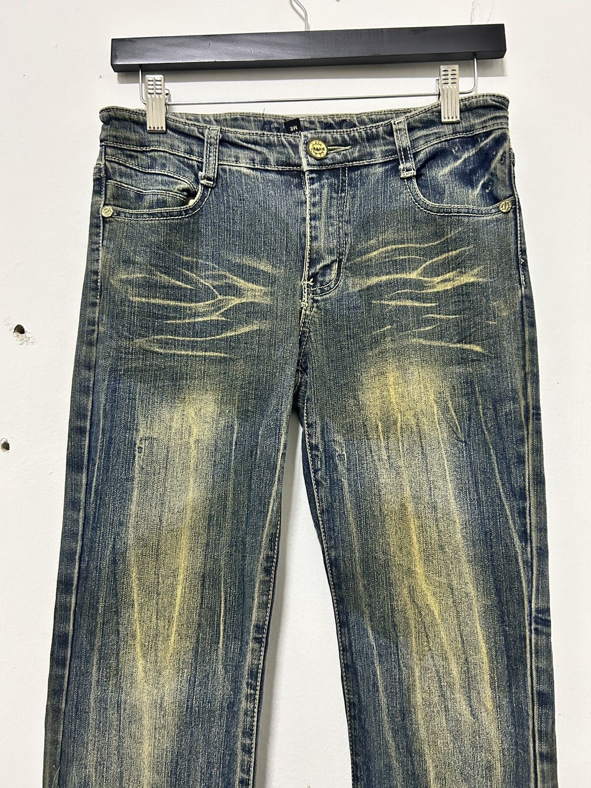 If Six Was Nine × Japanese Brand × Le Grande Bleu (L.G.B.) Just Me Flare Jeans Sick Faded Mudwash Vitntage Style Size 28" / US 6 / IT 42 - 2 Thumbnail