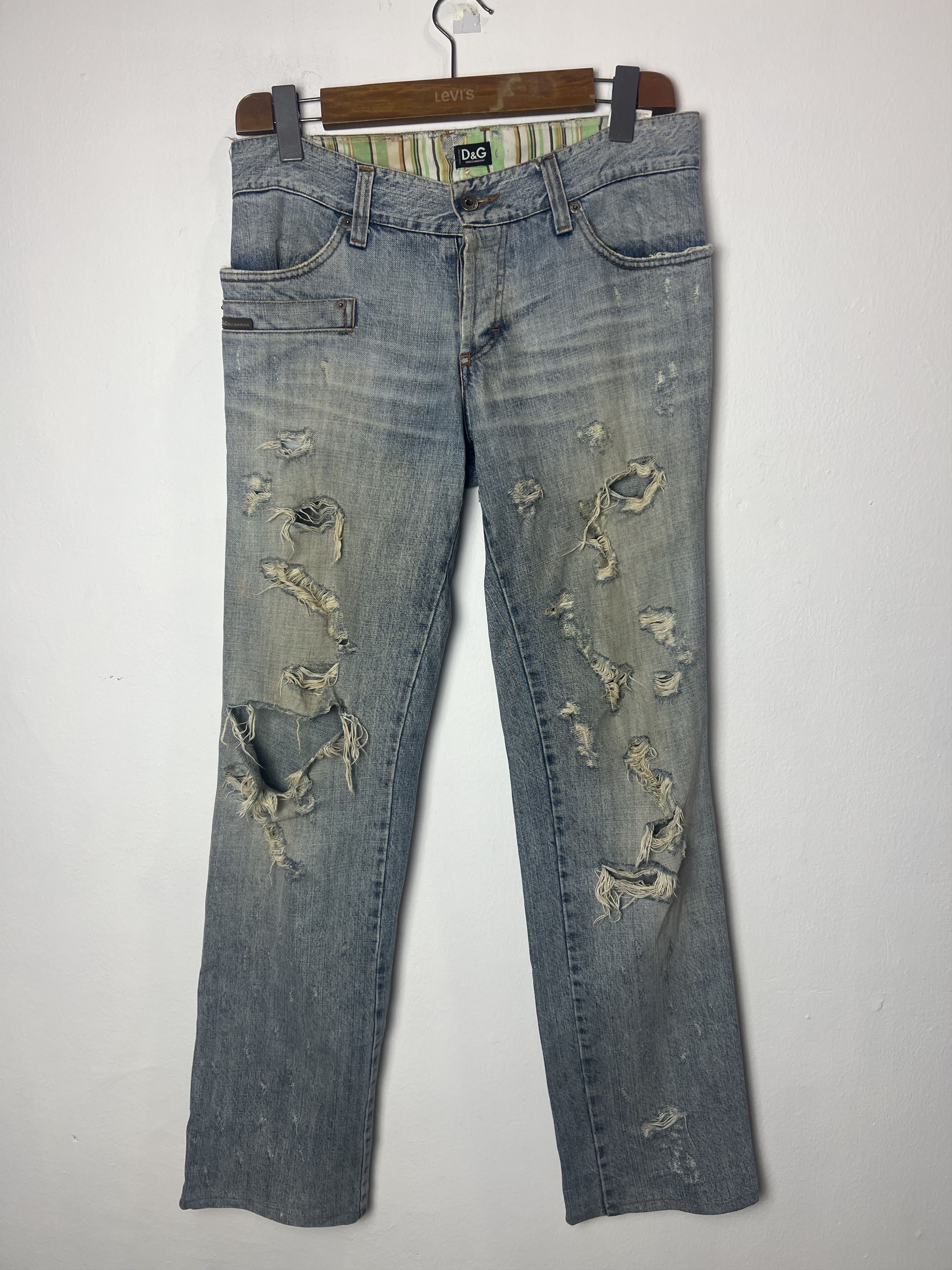 Dolce & Gabbana Dolce & Gabbana SS2006 Distressed Denim Jeans Size US 32 / EU 48 - 1 Thumbnail