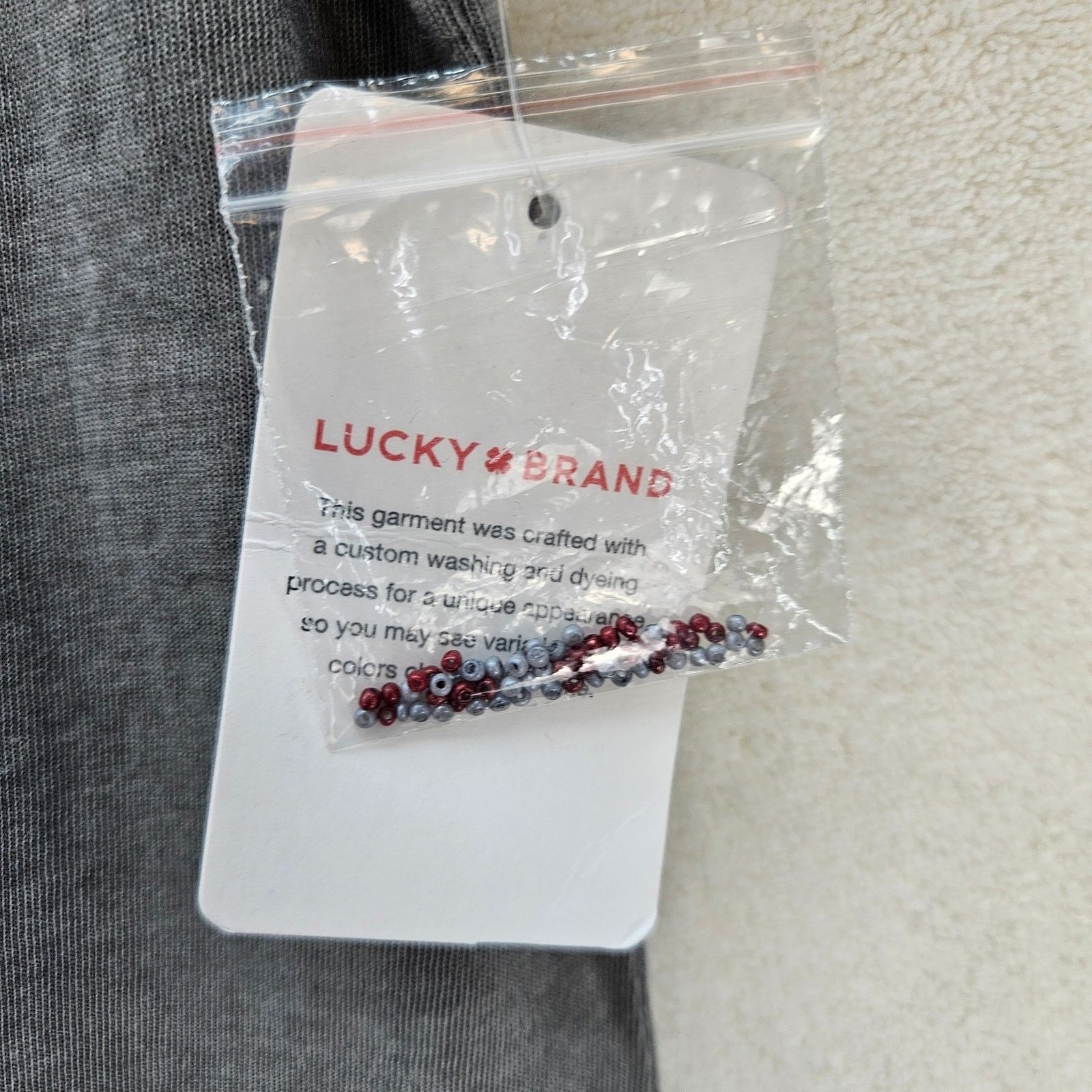 Lucky Brand LUCKY BRAND WOMEN'S SMALL ACDC BEADS LOGO DISTRESSED GREY T Size S / US 4 / IT 40 - 5 Thumbnail