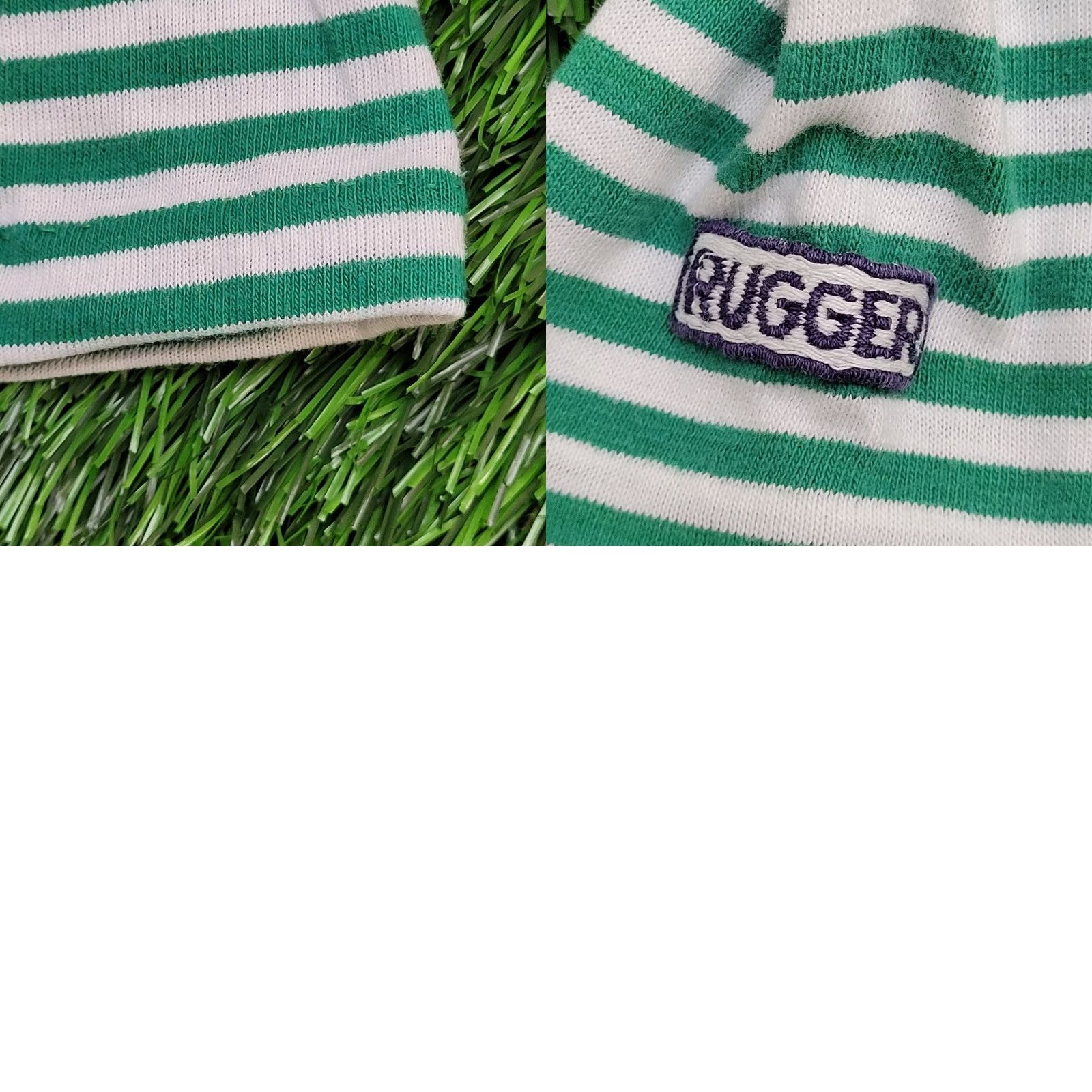 Gant VINTAGE GANT Rugger Polo Shirt Striped Green 90s Teens S/M Short Sleeve Casual Preppy Shirt Mens Girls Size US M / EU 48-50 / 2 - 9 Thumbnail