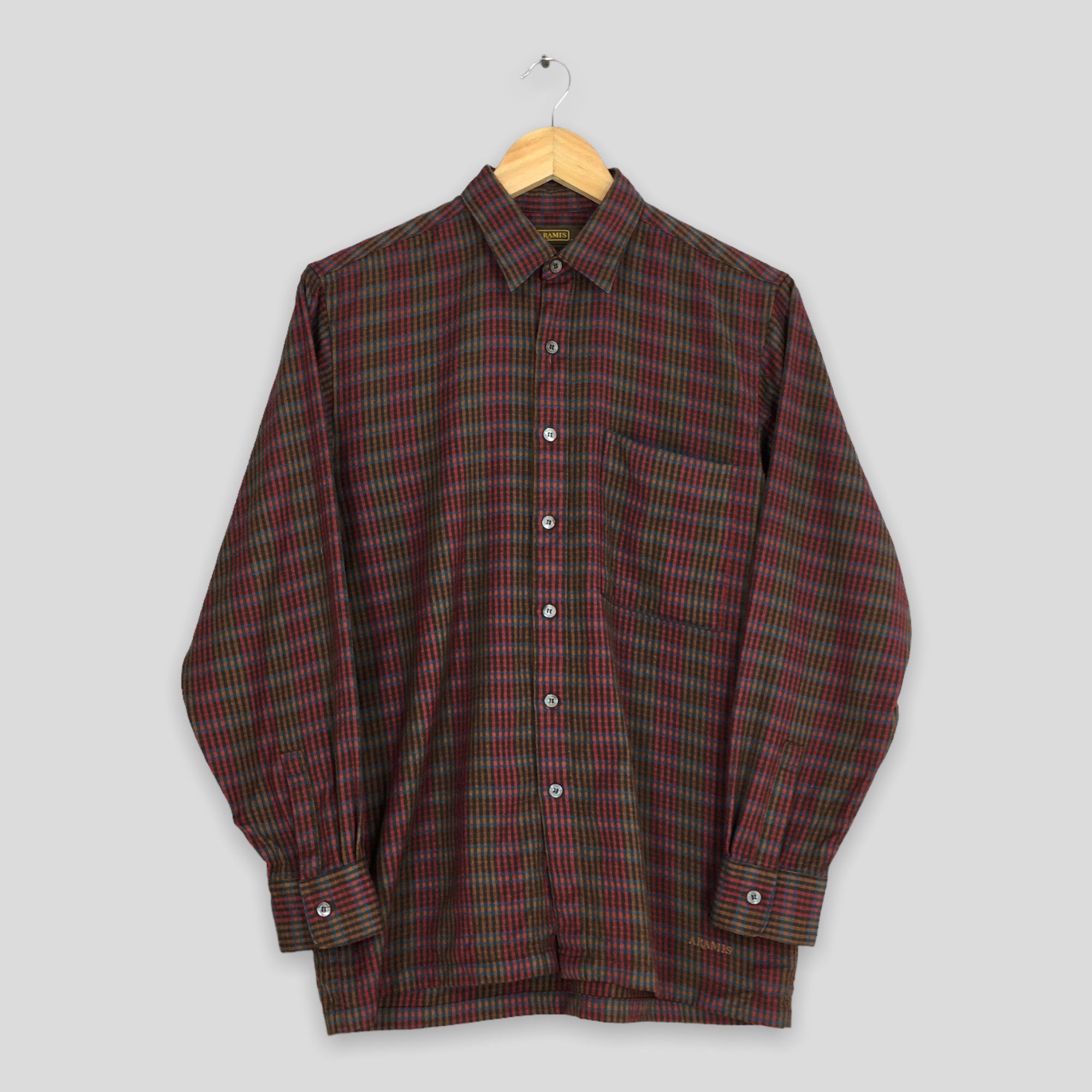 image of Flannel x Oxford Vintage 80's Aramis Checkered Gingham Oxfords Medium, Men's