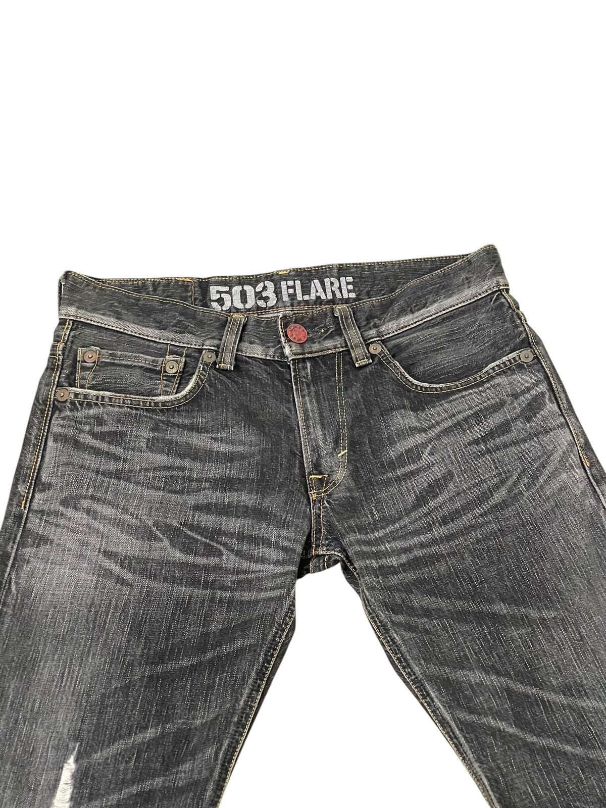 Edwin Flare Jeans Edwin 503 Japan Faded Distress Boot Cut 2🟦1 Size US 32 / EU 48 - 8 Thumbnail