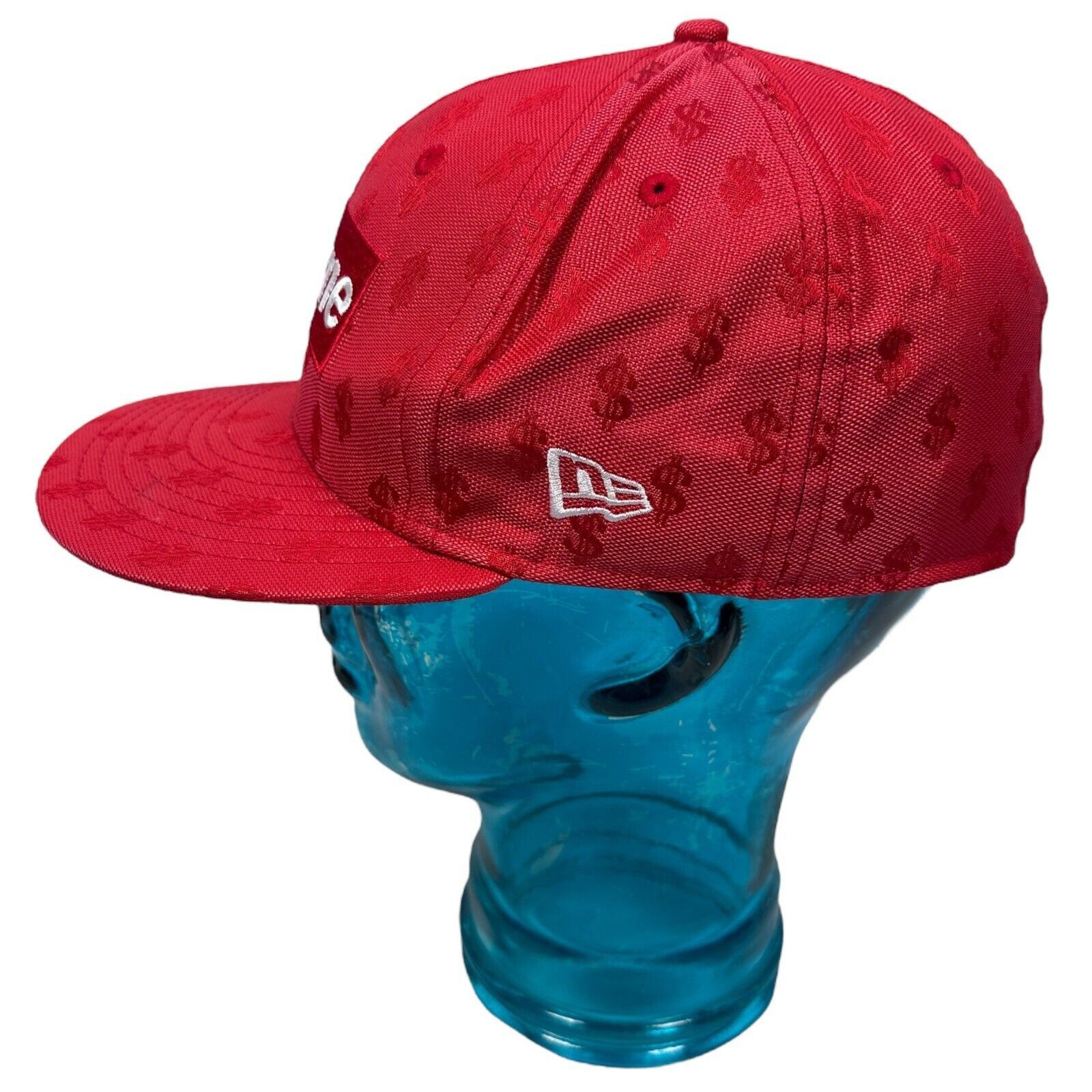 New Era Supreme Monogram Box Logo New Era Hat Men’s 7 1/4 Red Size ONE SIZE - 4 Thumbnail
