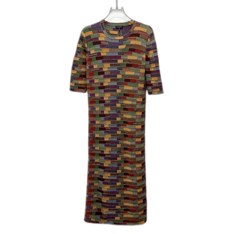 Chanel Chanel Color Block Cashmere Knit Dress Size S / US 4 / IT 40 - 1 Thumbnail