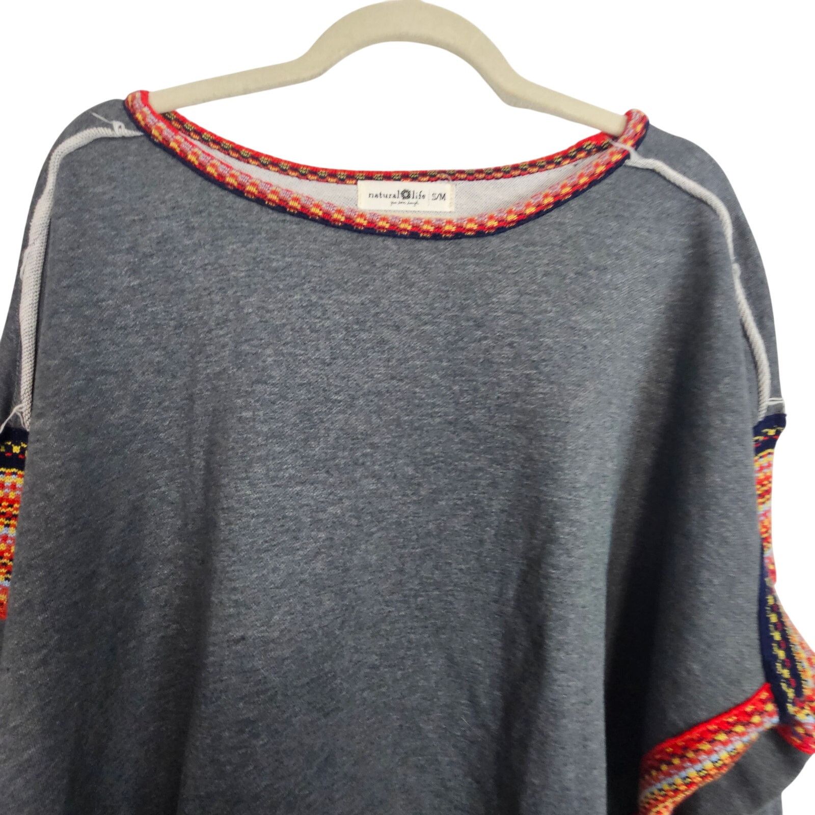 Natural Selection Natural Life Pullover Sweater Gray Sweatshirt Women S/M Size M / US 6-8 / IT 42-44 - 2 Thumbnail