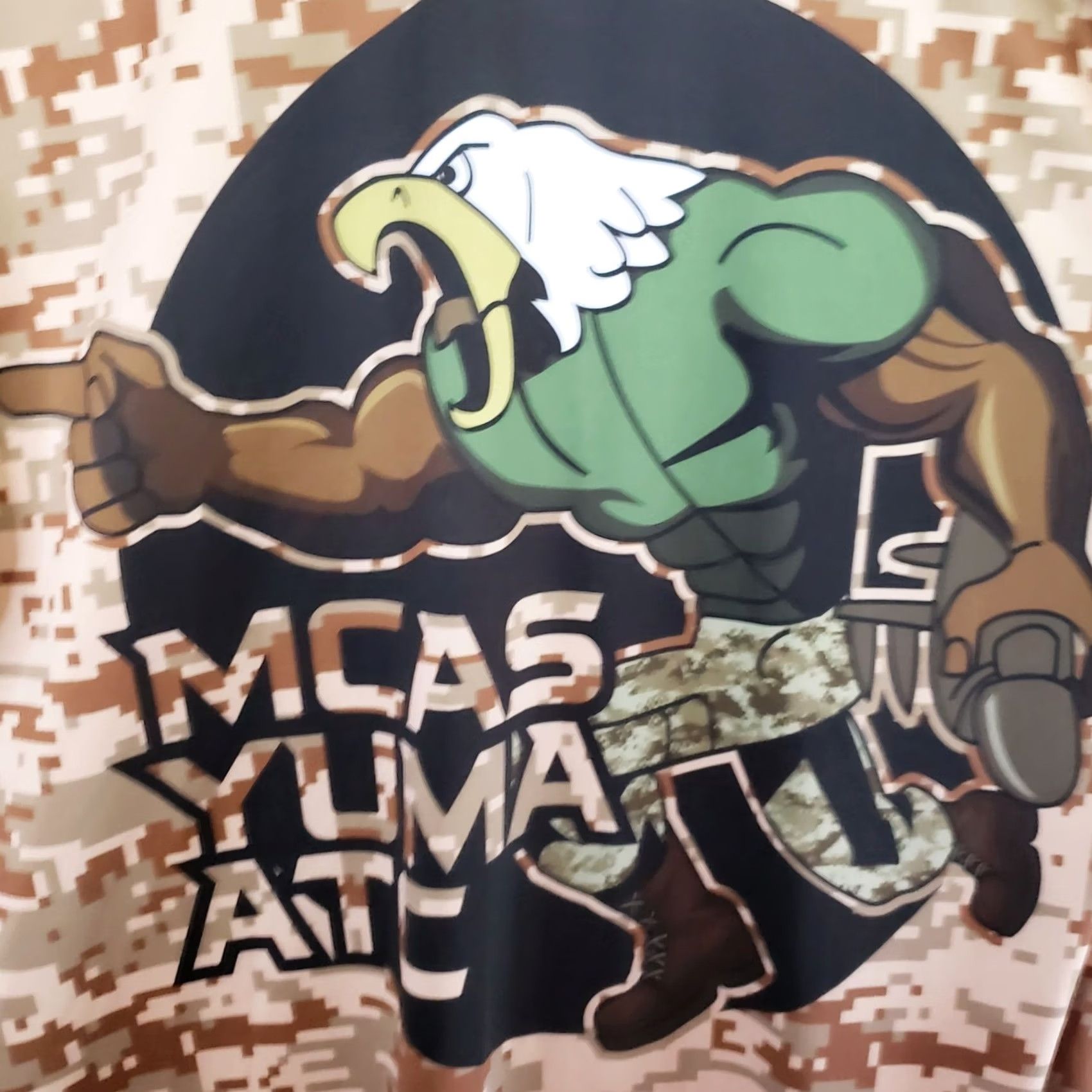 Vintage US Marines T-Shirt Shirt Short Sleeve Digital Desert Camo XL Mens Crew Neck Yuma Eagle Logo Military > Digital Tan Camo Regular Fit Size US XL / EU 56 / 4 - 5 Thumbnail