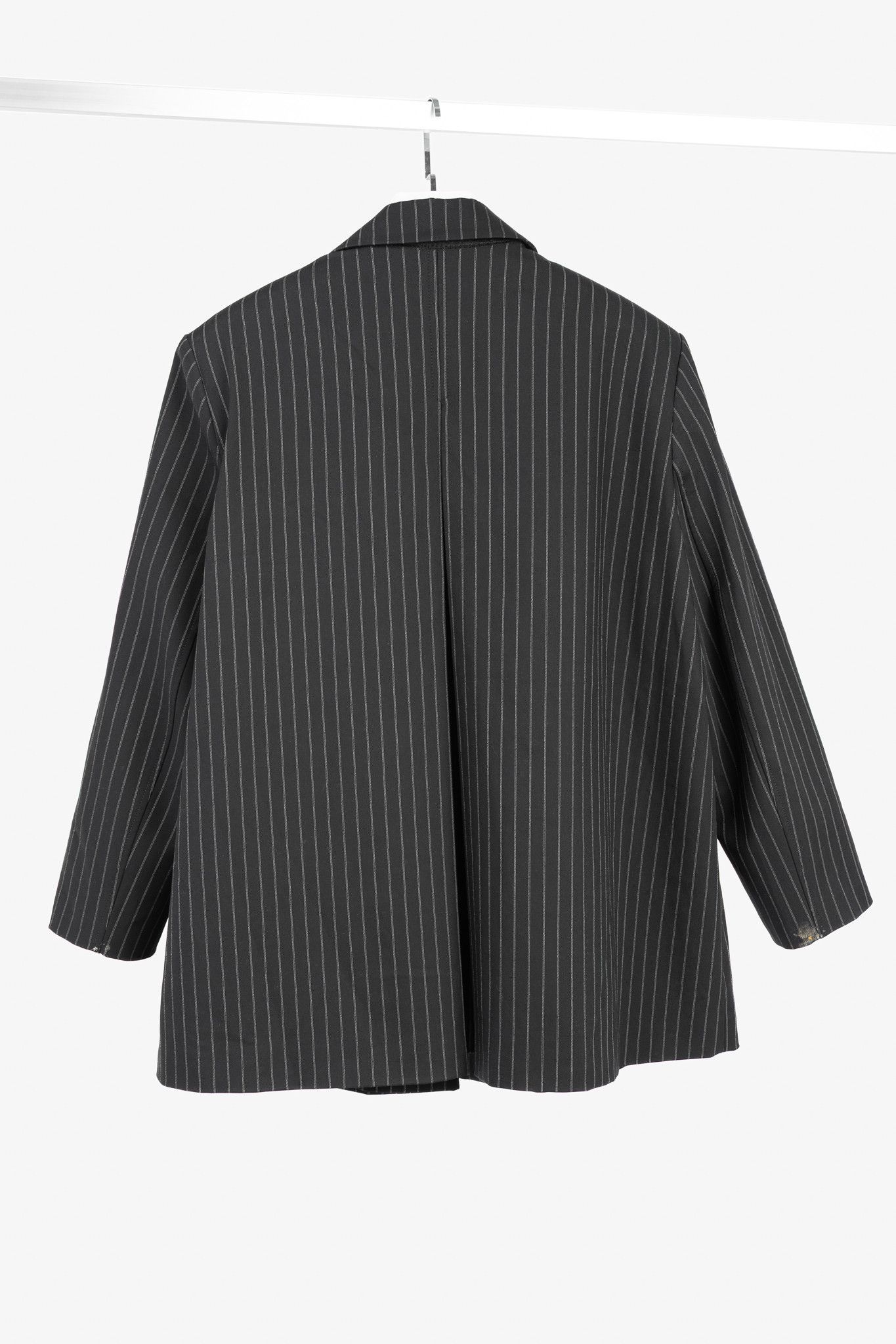Ganni Ganni Black Pinstripe Oversized Blazer Size S / US 4 / IT 40 - 2 Thumbnail