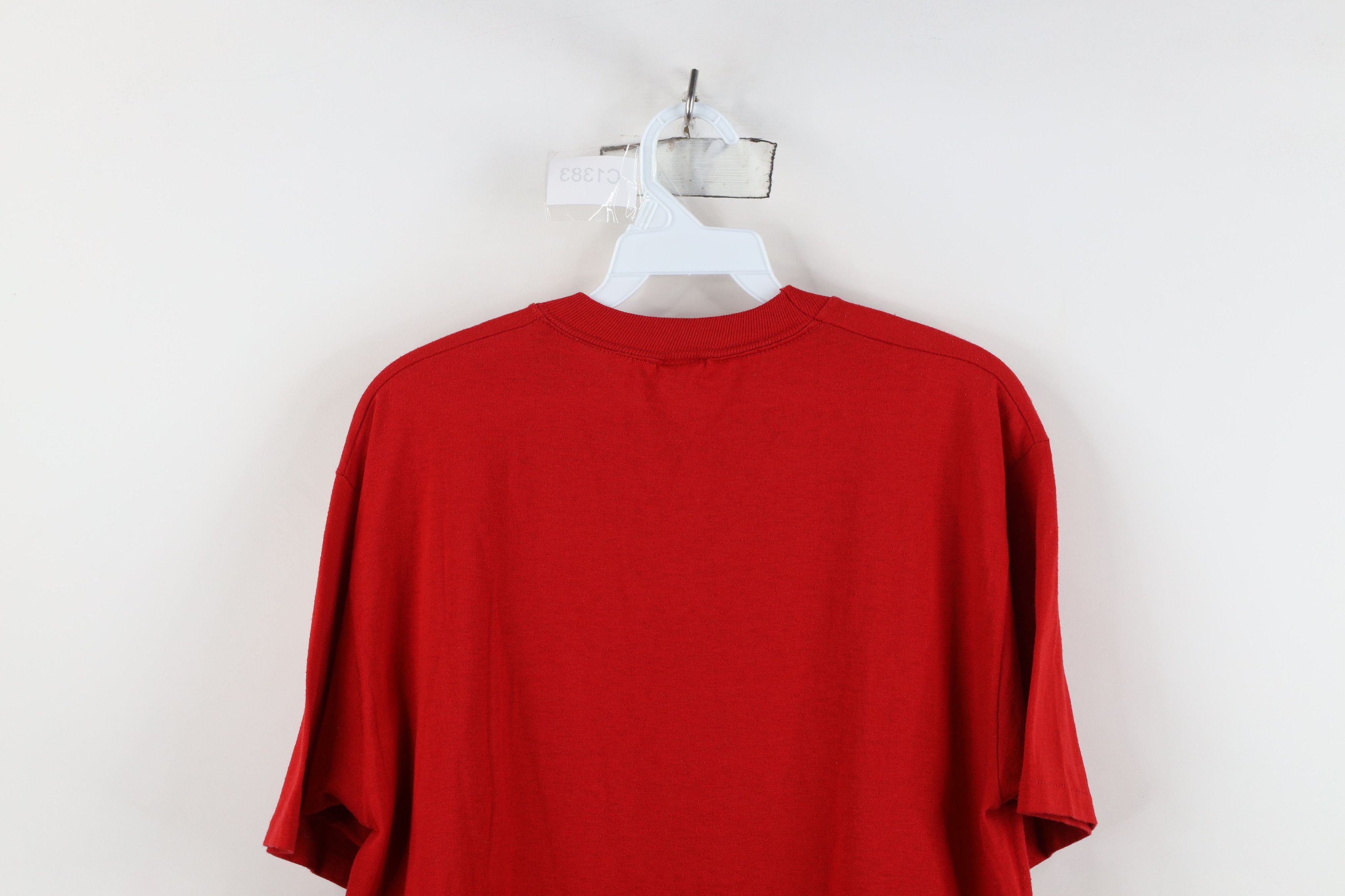 Vintage Vintage 90s Streetwear Blank Short Sleeve T-Shirt Red USA Size US L / EU 52-54 / 3 - 11 Thumbnail