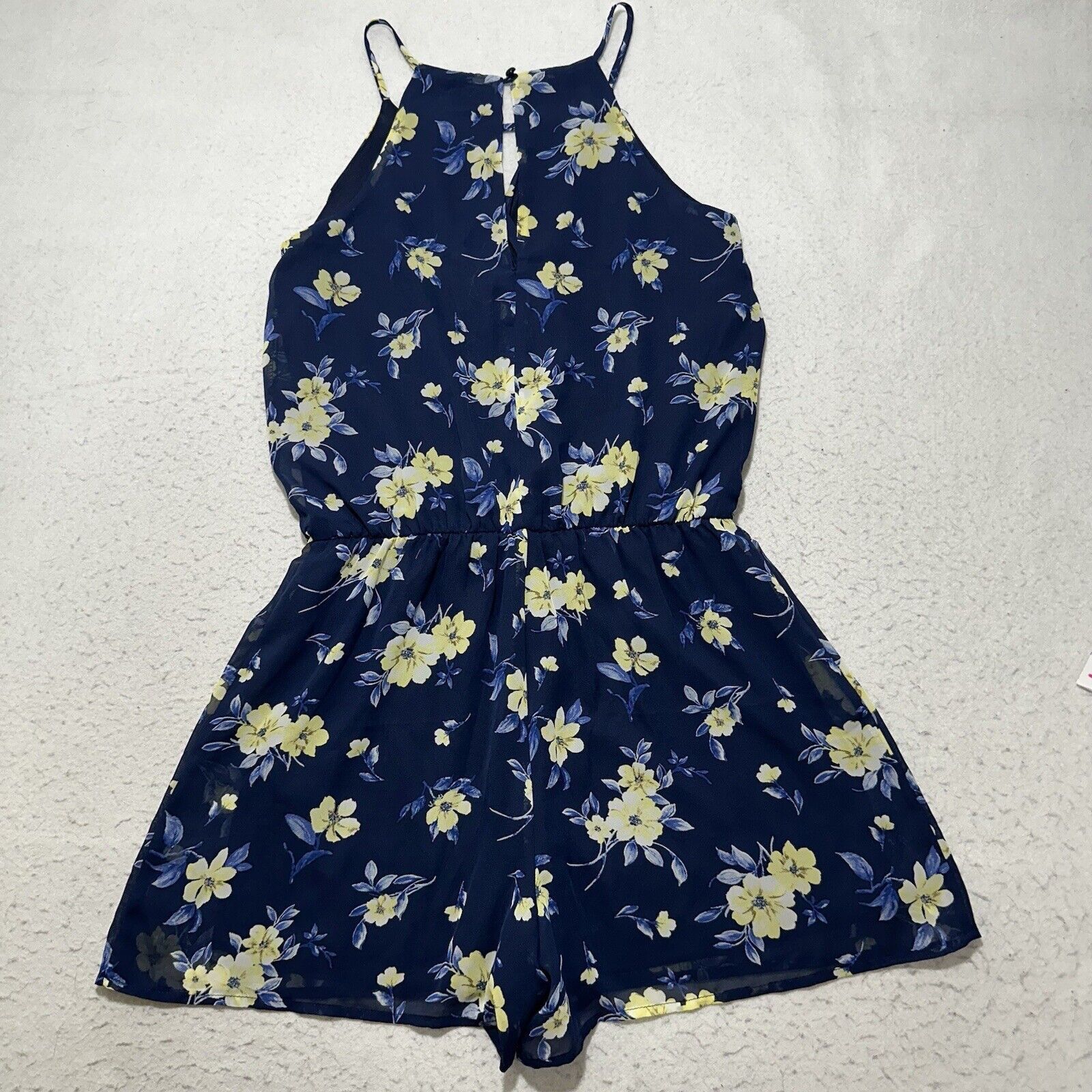 Other BCX Small Blue Yellow Floral Romper 4" Inseam Lightweight Size 28" / US 6 / IT 42 - 9 Thumbnail