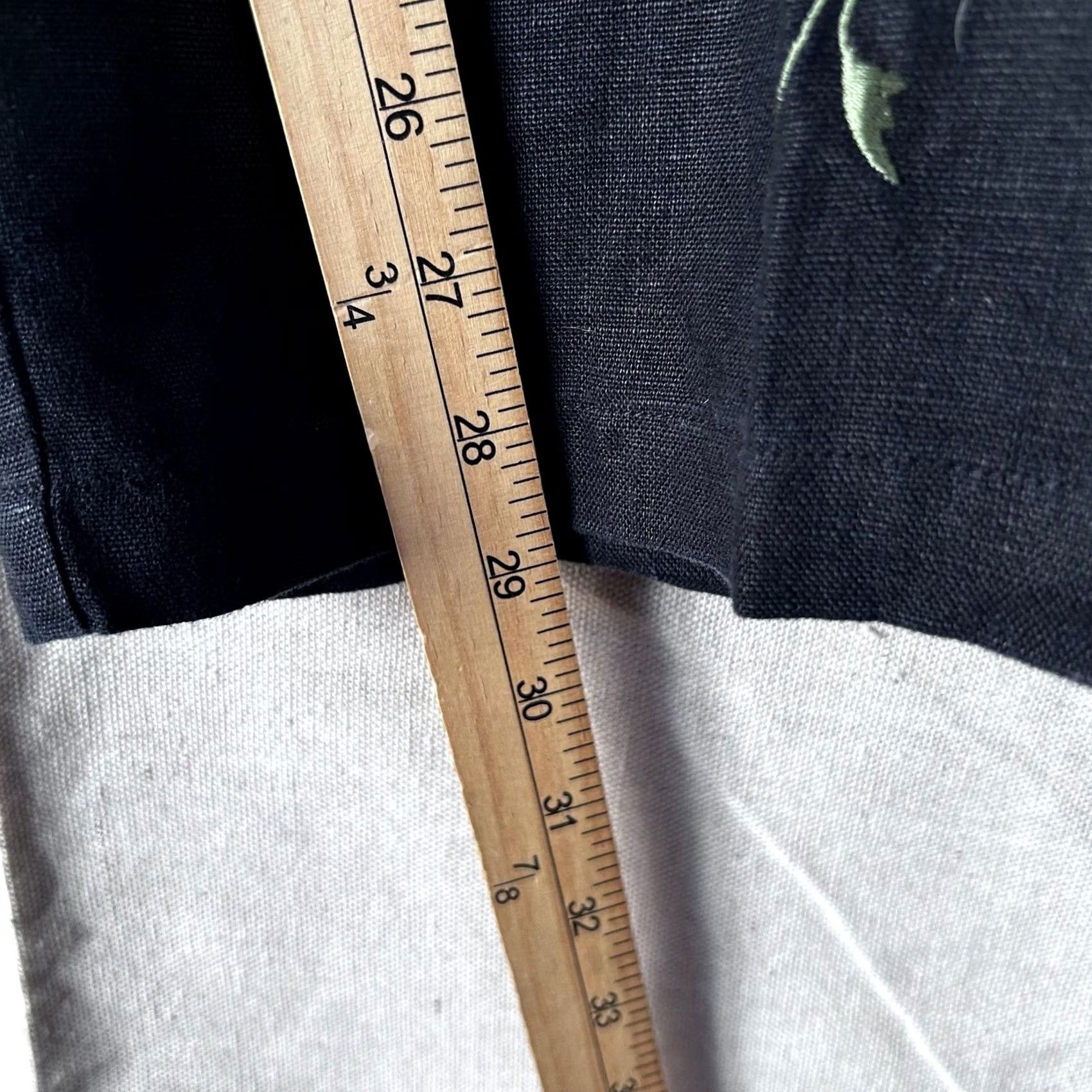 Vintage Relativity Petite Black Linen Floral Embroidered Drawstring Pants PL Size 36" / US 14 / IT 50 - 4 Thumbnail