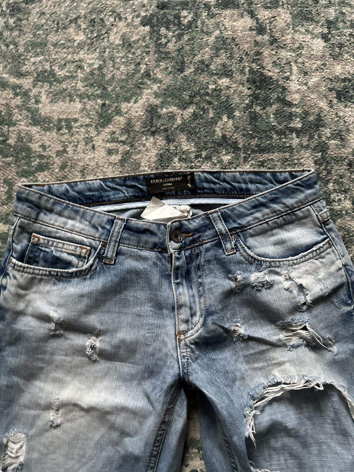 Dolce & Gabbana VINTAGE DOLCE&GABANA DISTRESSED WOMANS DENIM JEANS 26 RARE Size 26" / US 2 / IT 38 - 5 Thumbnail