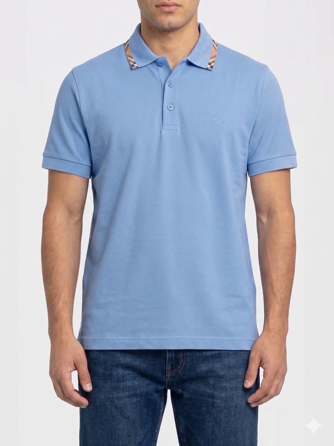 Burberry Burberry Polo Shirt Men Blue Size US XL / EU 56 / 4 - 1 Thumbnail