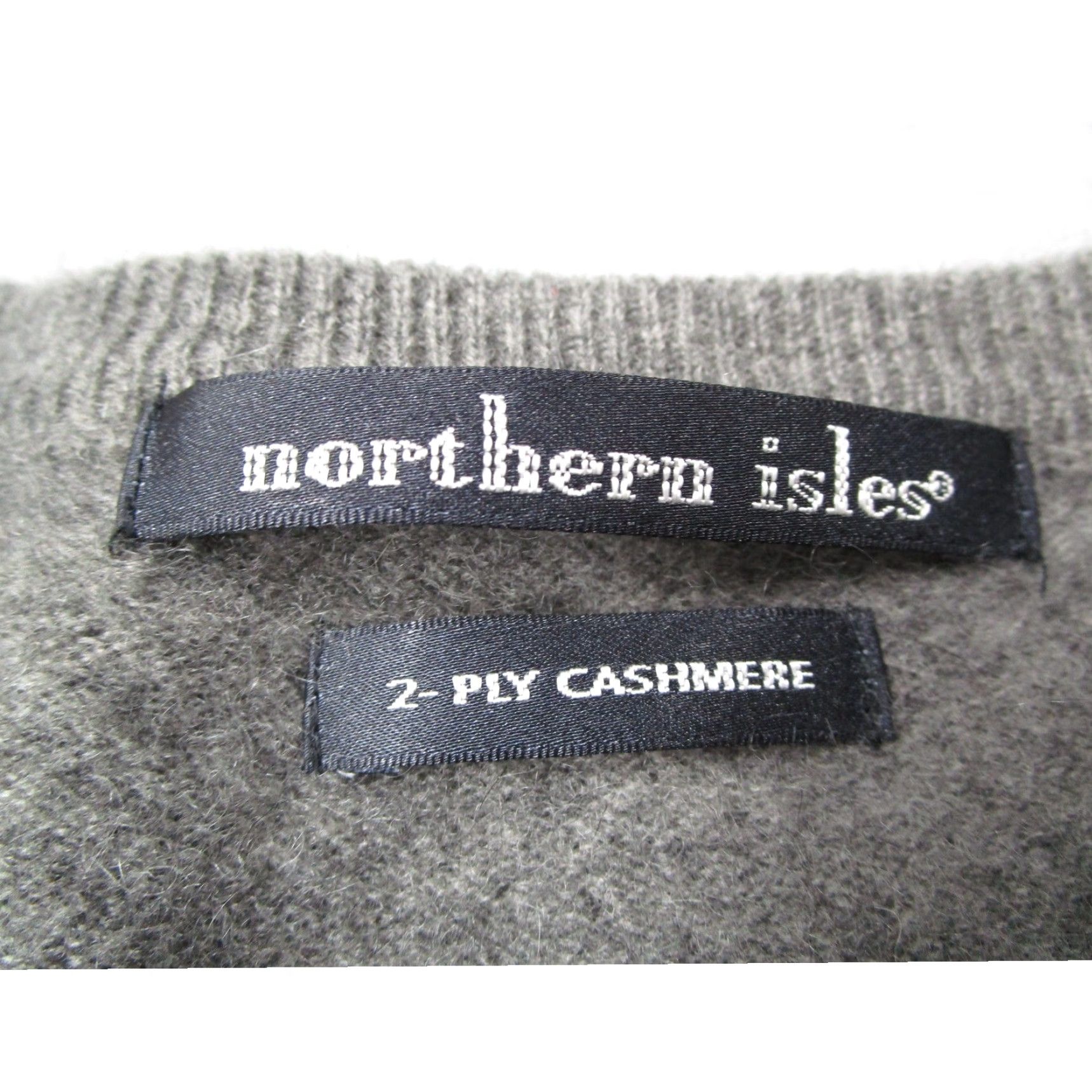 Vintage Northern Isles Mens Cashmere Sweater Large Gray Windowpane Plaid Crewneck 2-Ply Size US L / EU 52-54 / 3 - 2 Thumbnail