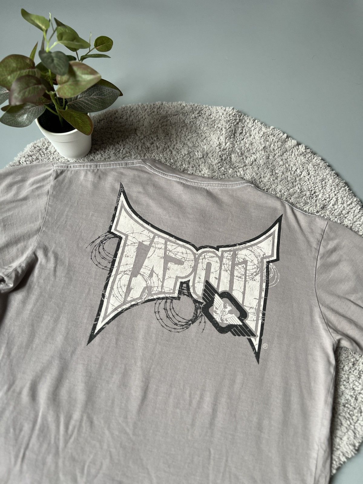 Tapout × Vintage Tapout Big Print Logo Grey Men’s Y2K Rare T-shirt Size US M / EU 48-50 / 2 - 4 Thumbnail