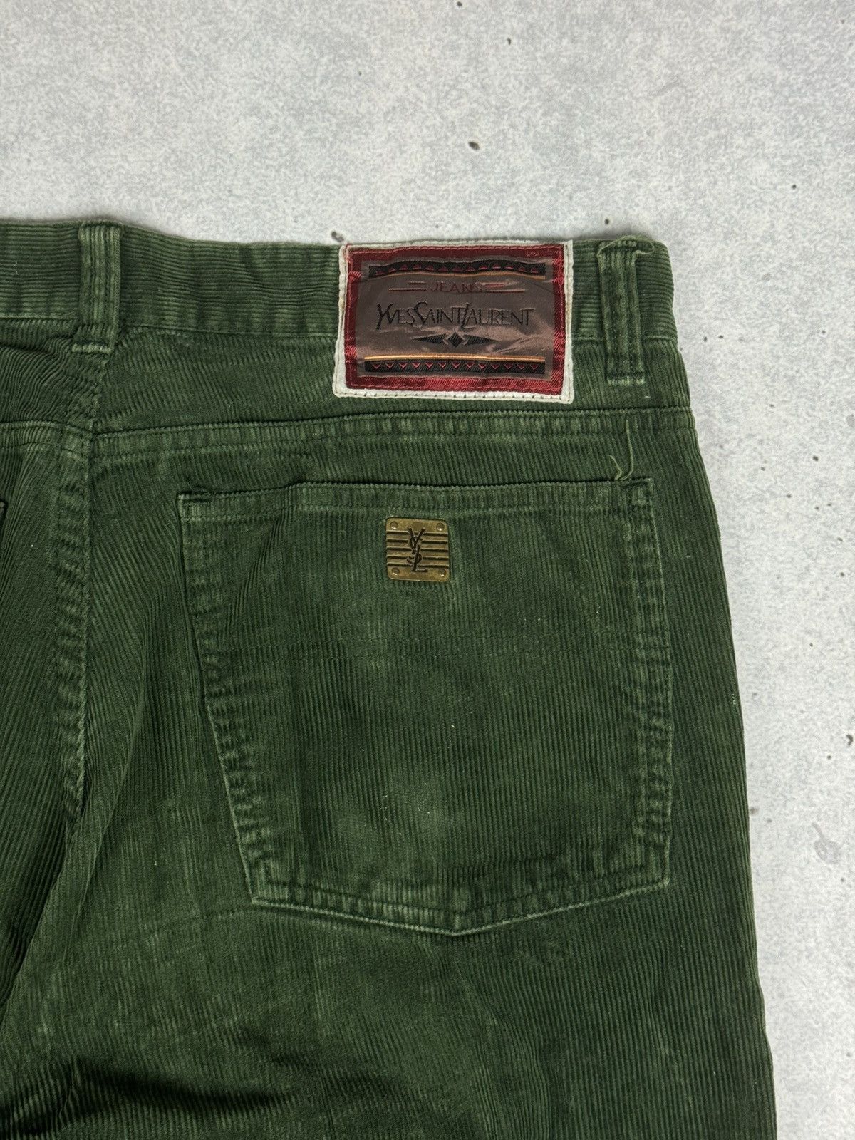 Yves Saint Laurent Vintage Yves Saint Lauren Metal Logo Corduroy Pants 90s Size US 34 / EU 50 - 4 Thumbnail