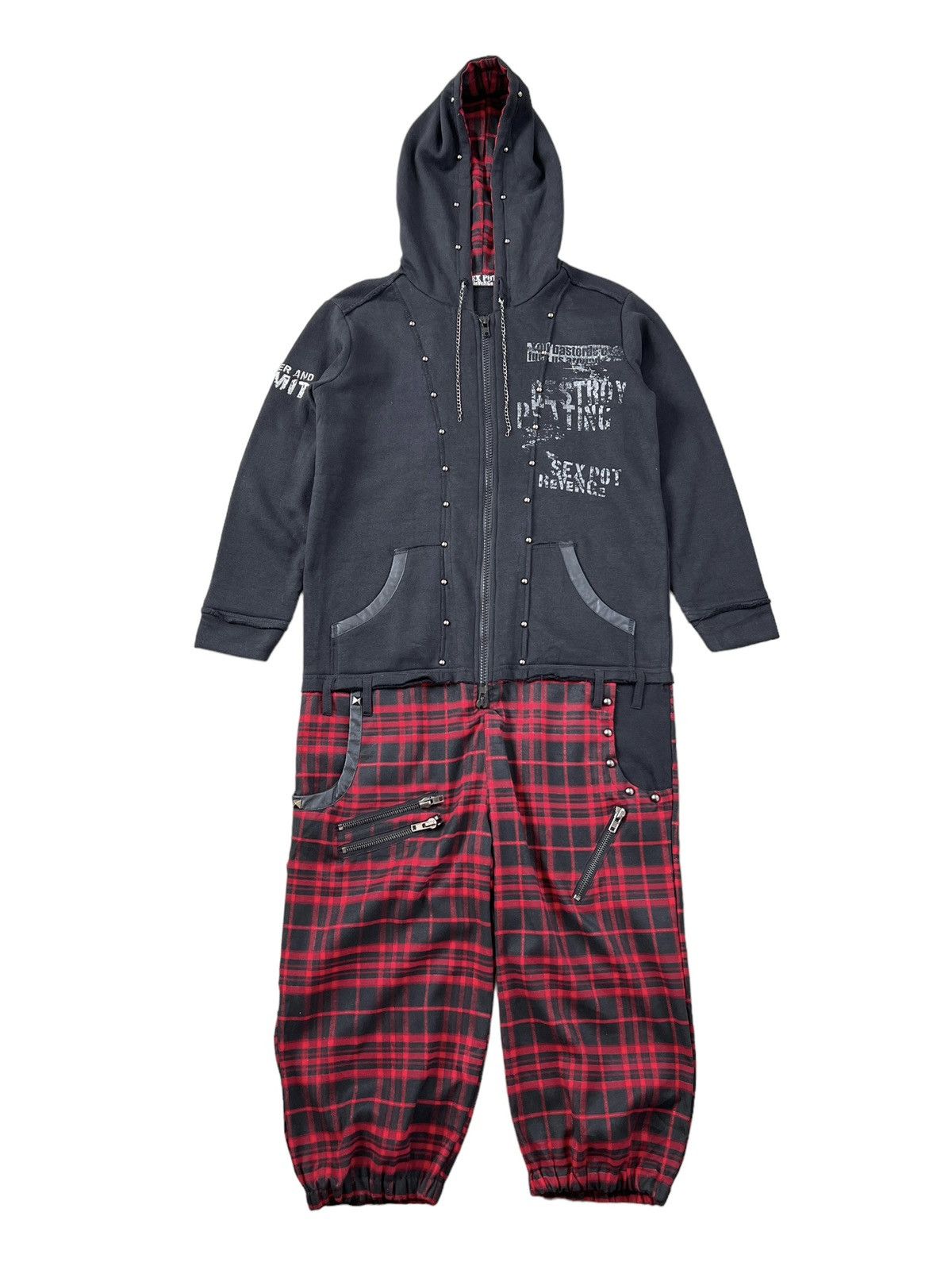 Sex Pot ReVeNGe Sex Pot Revenge Tartan Punk Jumpsuit Size US 34 / EU 50 - 1 Thumbnail