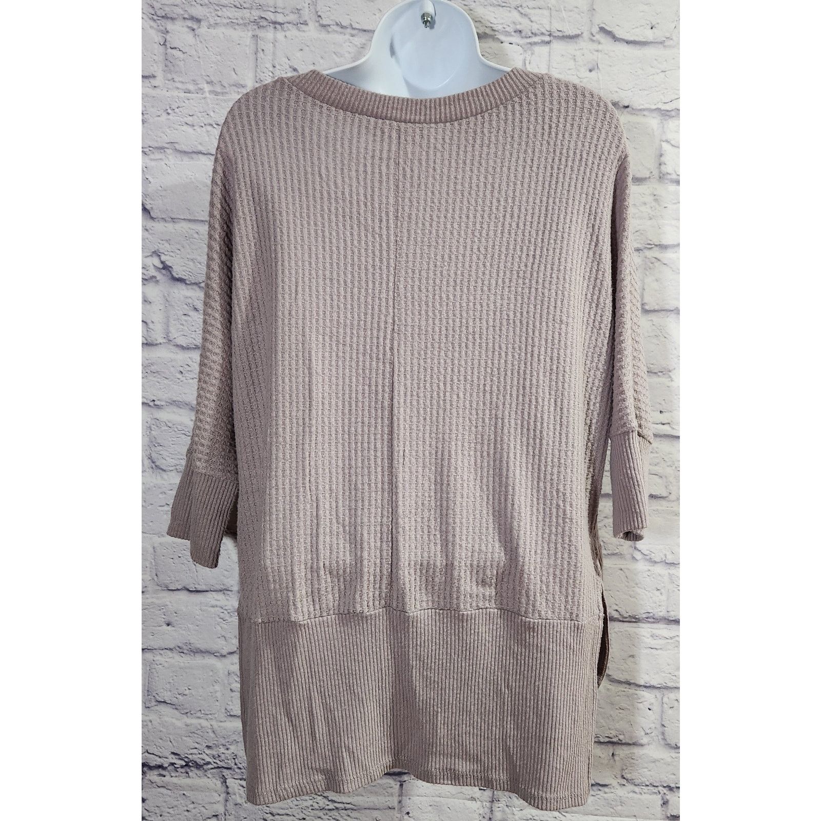 Other Dee Elly Buckle Mauve Waffle Knit Dolman Sleeve Top Small Size S / US 4 / IT 40 - 3 Thumbnail