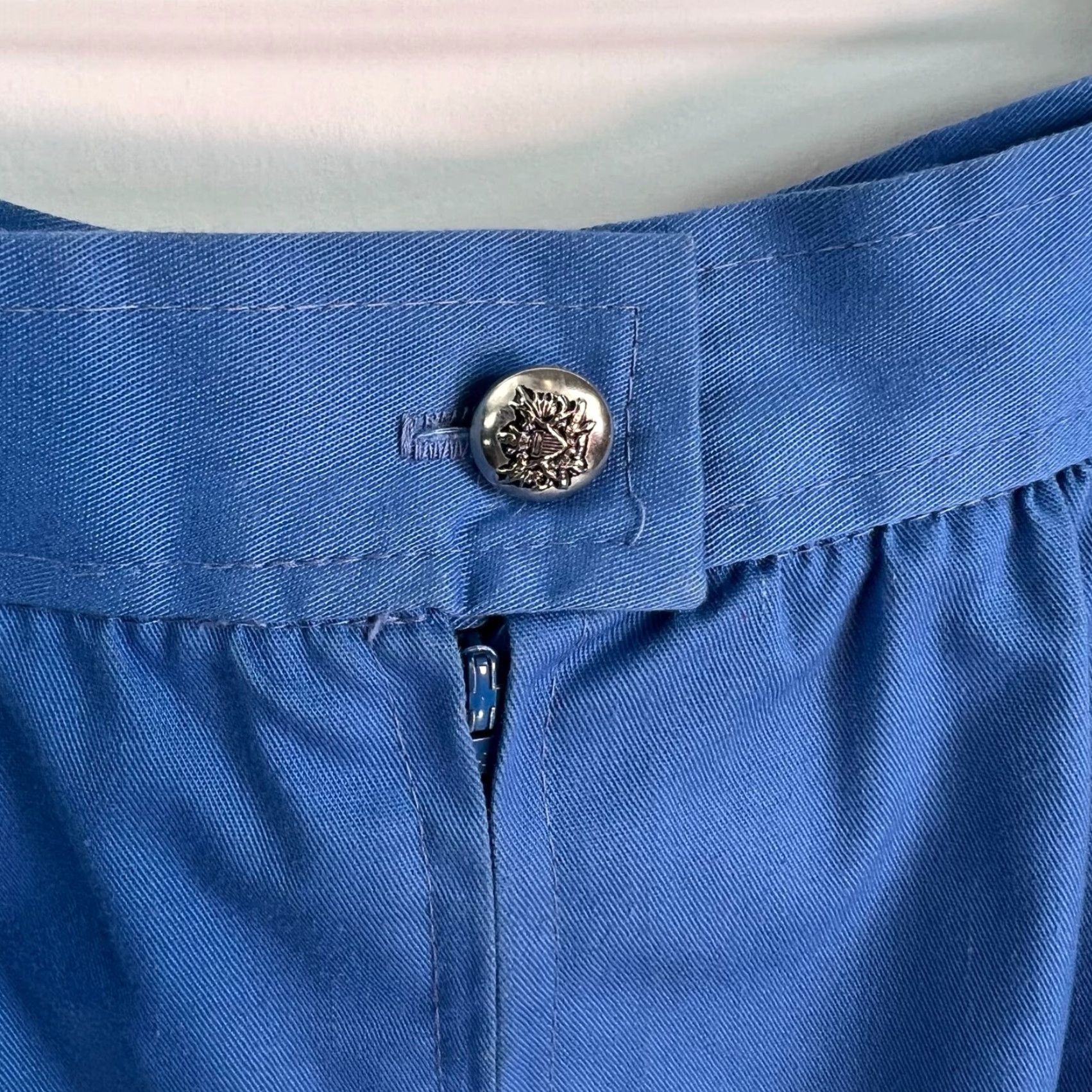 Vintage VINTAGE ILGWU Union Made Skirt Midi Women Size S Blue Pockets 80s A-Line United States Size 28" / US 6 / IT 42 - 4 Thumbnail