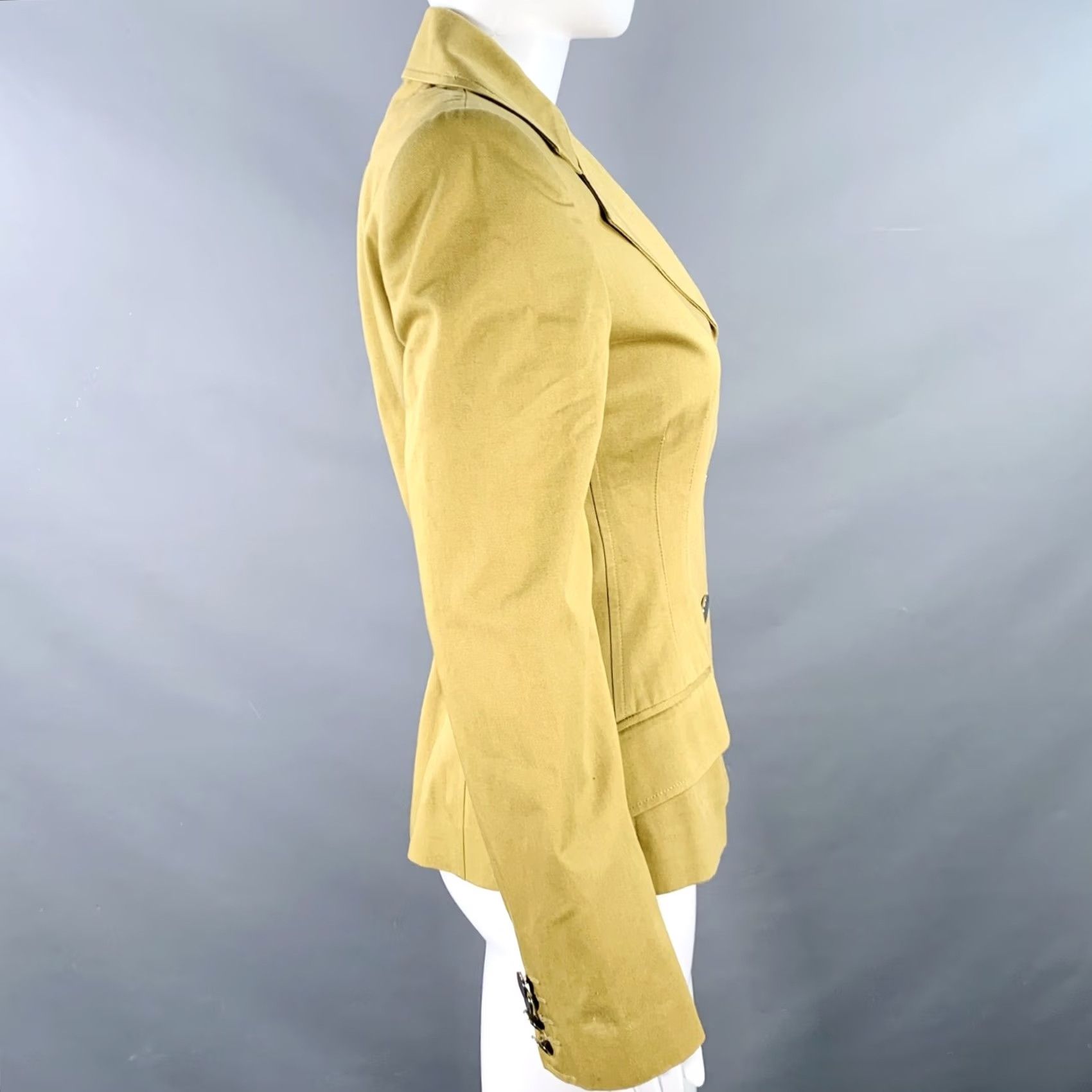 Dolce & Gabbana DOLCE & GABBANA Blazer Khaki Cotton Twill Button Up Size 6 Women Jacket Size M / US 6-8 / IT 42-44 - 2 Thumbnail