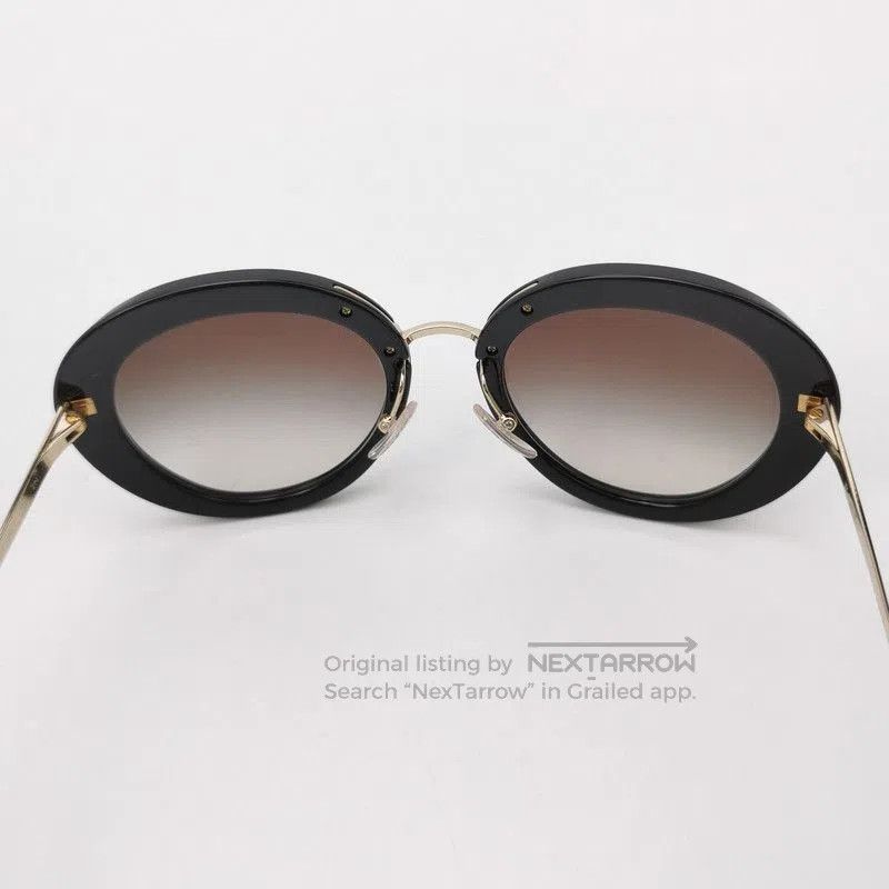 Prada Prada Logo Black Oval Sunglasses. Size ONE SIZE - 6 Thumbnail