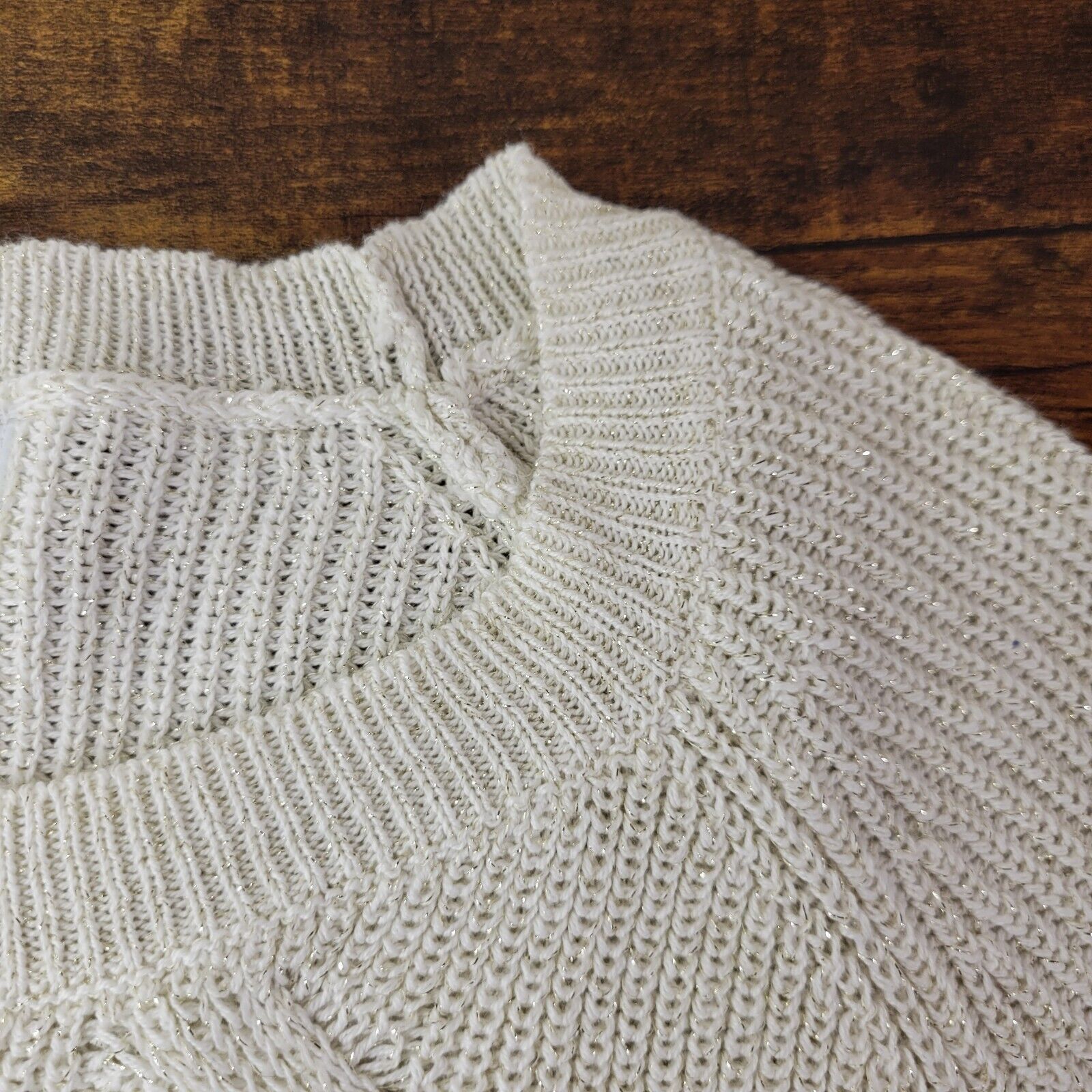 Other Liz Claiborne M White Knit Patterned Sweater Pullover Size M / US 6-8 / IT 42-44 - 5 Thumbnail