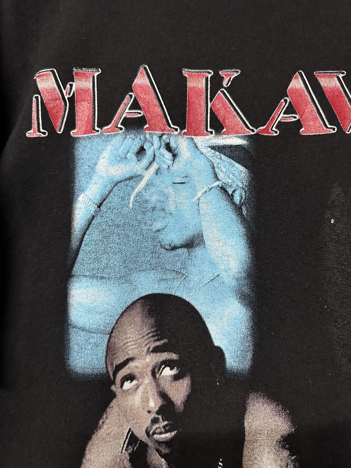 Band Tees × Rap Tees × Vintage Vintage Tupac Makaveli All Eyes On Me Faded Tee Size US XL / EU 56 / 4 - 3 Thumbnail