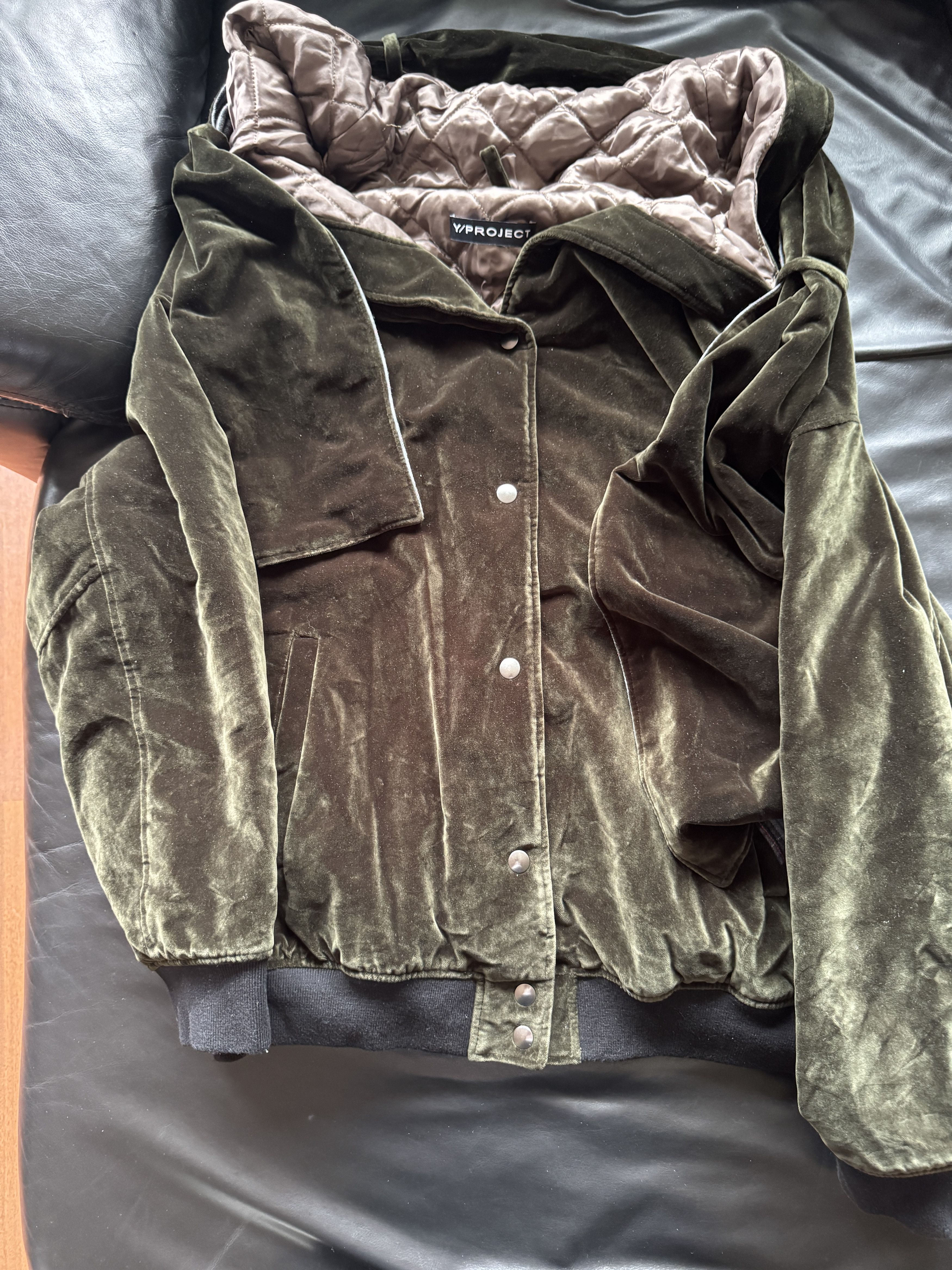 Y/Project Green Velvet Bomber with Scarf Attachment (Sample) Size US XL / EU 56 / 4 - 13 Thumbnail