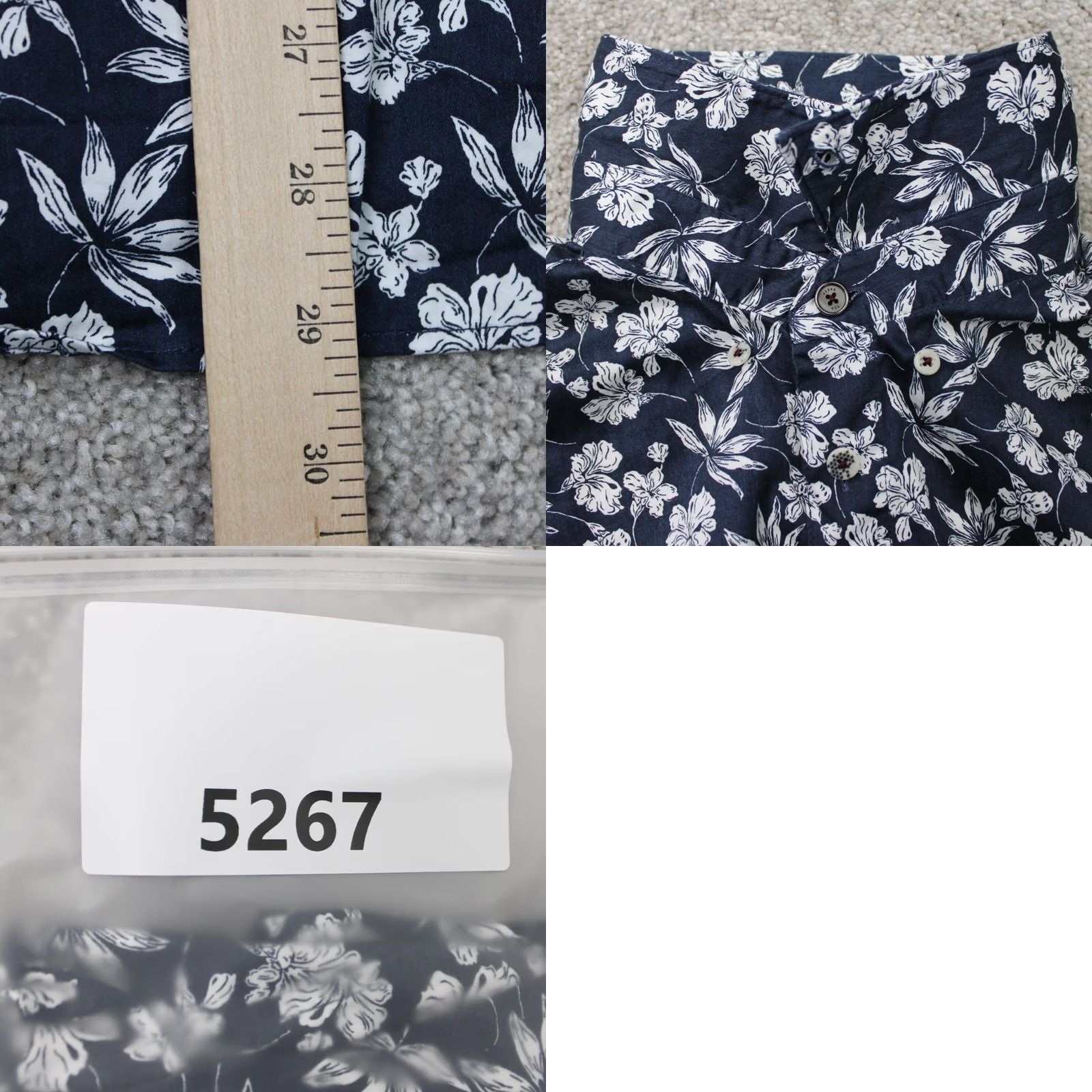 Ted Baker Ted Baker London Shirt Mens 4 Blue Floral 100% Cotton Short Sleeve Button Down Size US S / EU 44-46 / 1 - 9 Thumbnail