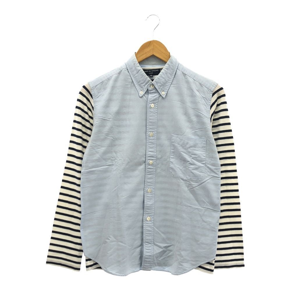 Comme des Garcons Shirt cotton long sleeves docking layered striped Blue Size US XS / EU 42 / 0 - 1 Thumbnail