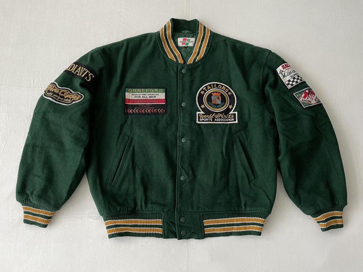 Toyo Enterprises Power Crush Japan Racing Motorsports Wool Varsity Jacket Size US L / EU 52-54 / 3 - 3 Thumbnail
