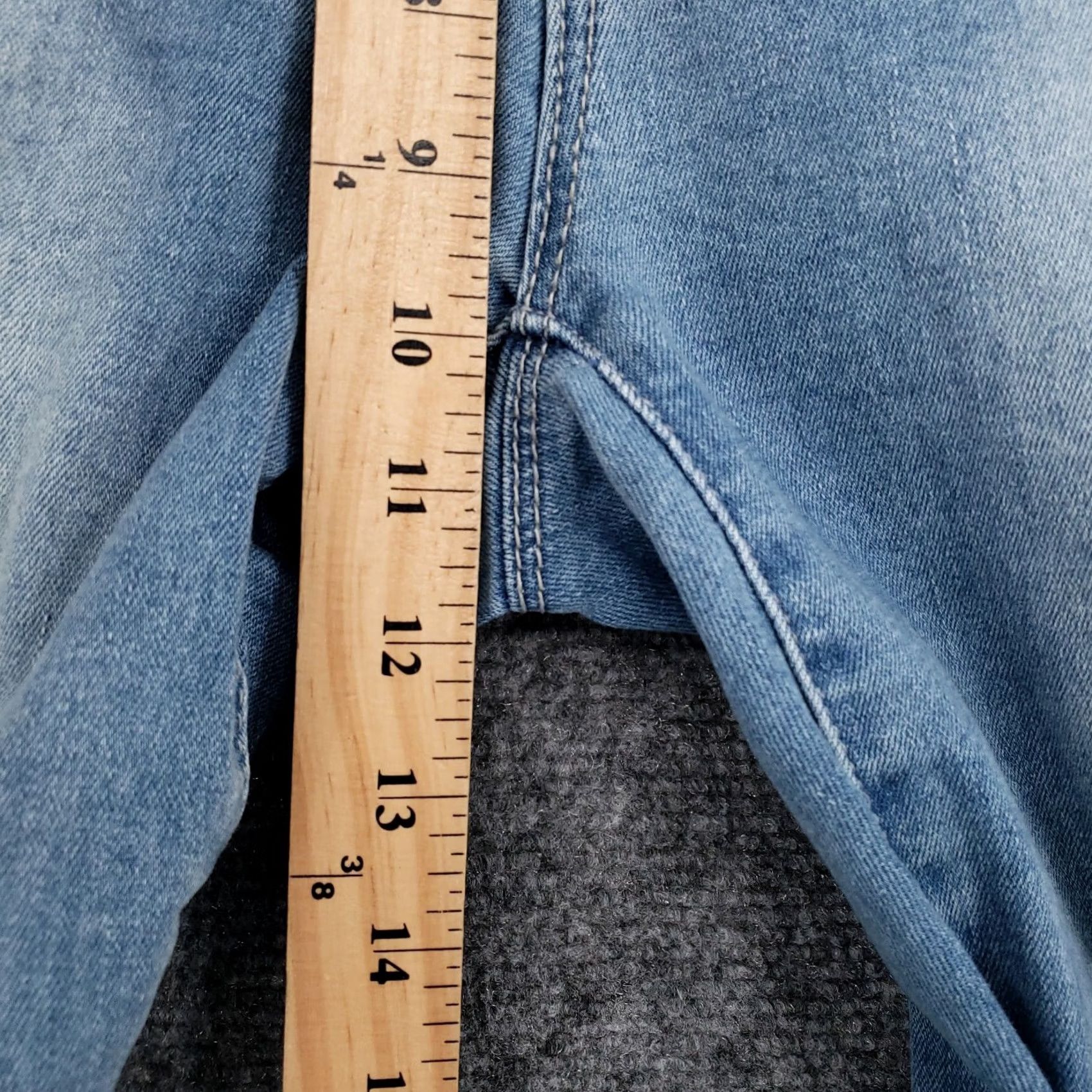 Vintage Seven7 Jeans Women 12 Blue Skinny Easy Fit Mid Rise Medium Wash Denim Distressed Size 34" / US 12 / IT 48 - 7 Thumbnail