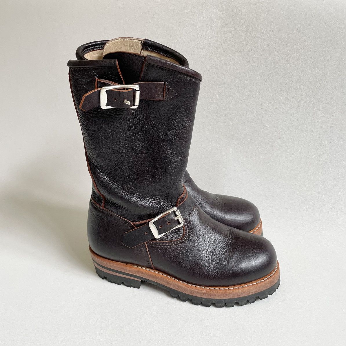 DENIM TEARS × Our Legacy ‘Corrall’ Oxblood Leather Engineer Boots Size US 9 / IT 39 - 9 Thumbnail