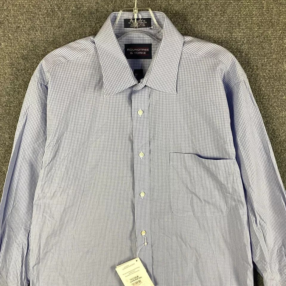 Roundtree & Yorke Roundtree & Yorke Shirt Men's 15.5 33 Dillard's Broadcloth Size US M / EU 48-50 / 2 - 2 Thumbnail