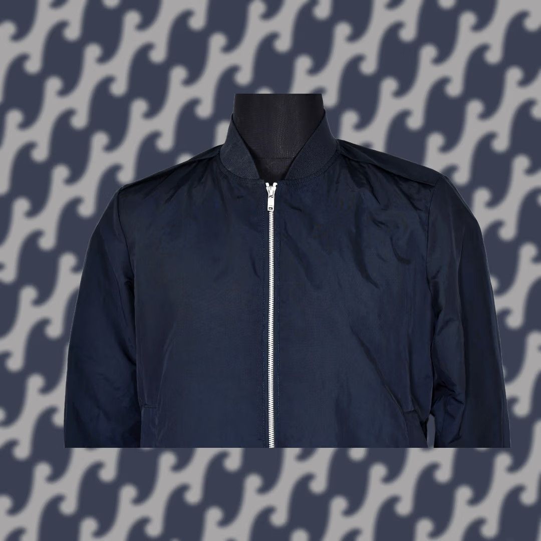 Theory Theory Bomber Jacket Men M Blue Solid Zip 100% Genuine Polyester/Nylon Classic Casual Fall Spring Summer Winter 92% Polyester 8% Nylon Size US M / EU 48-50 / 2 - 1 Thumbnail