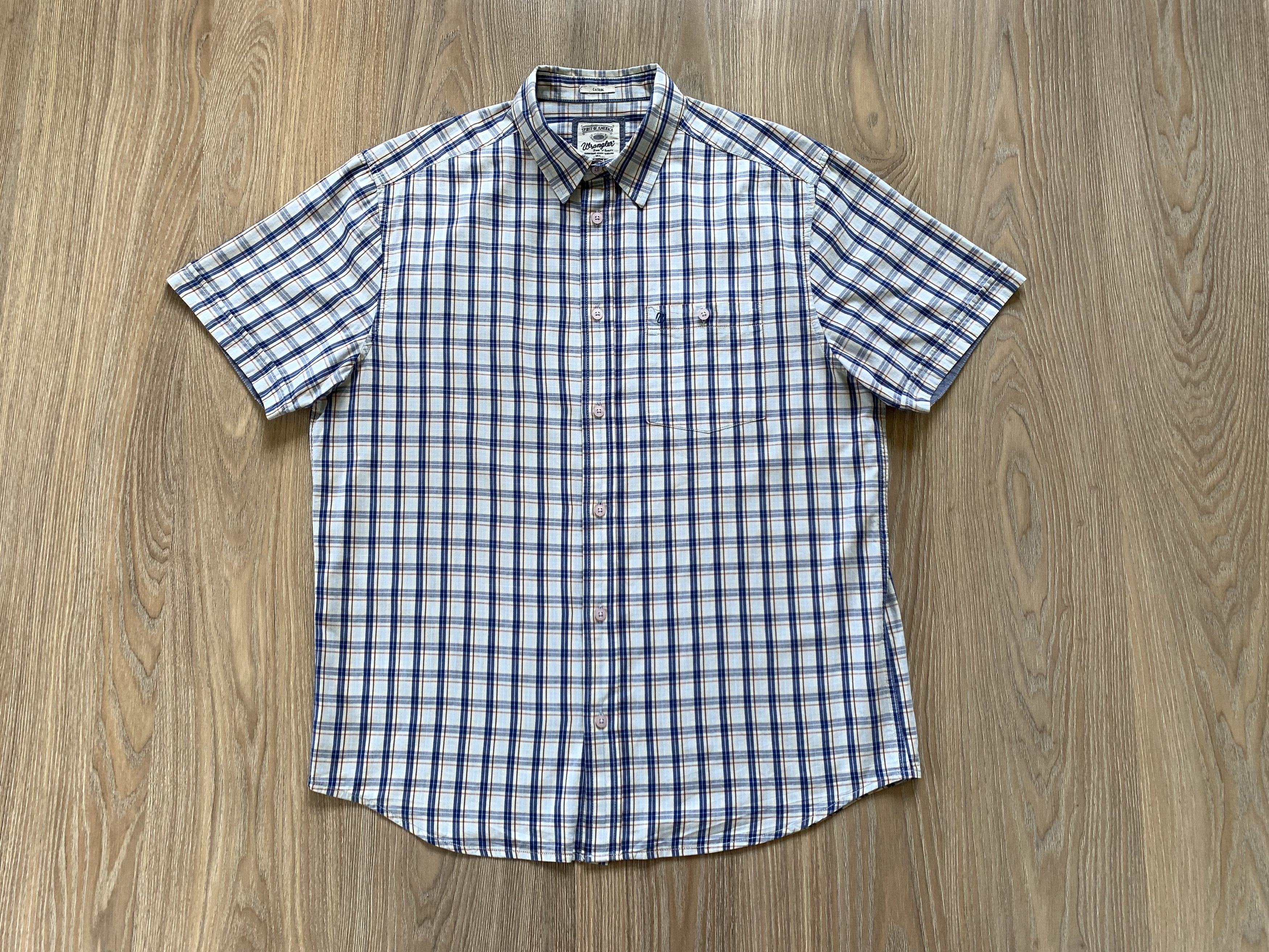Vintage × Wrangler Wrangler Plaid Casual Cotton Short Sleeve Shirt Size US L / EU 52-54 / 3 - 2 Thumbnail