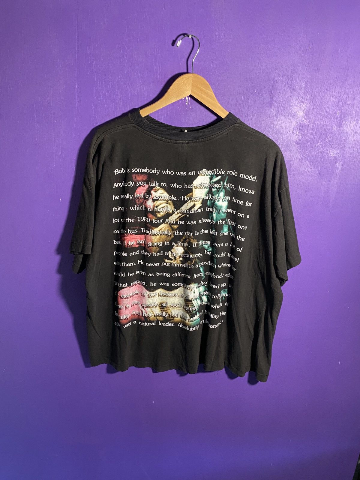 Rap Tees Vintage 90s Bob Marley memorial faded rap tee Size US XL / EU 56 / 4 - 2 Thumbnail