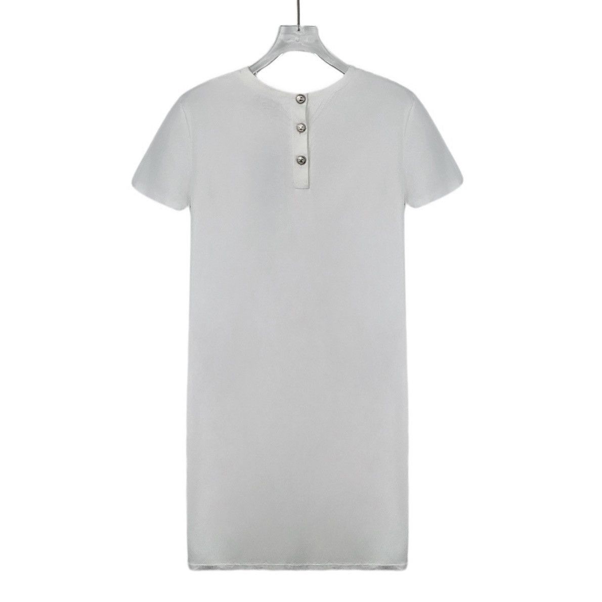 Chanel Chanel White Double C Crew Neck Short Sleeve Dress K26WX Size S / US 4 / IT 40 - 2 Thumbnail